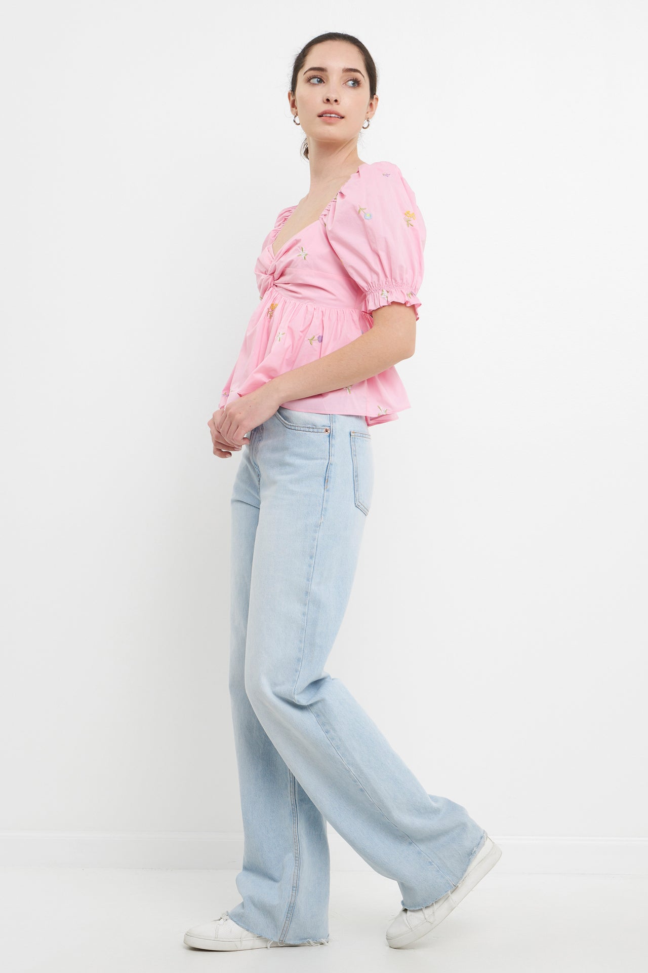 ENGLISH FACTORY - Multi Floral Embroidery Top - TOPS available at Objectrare