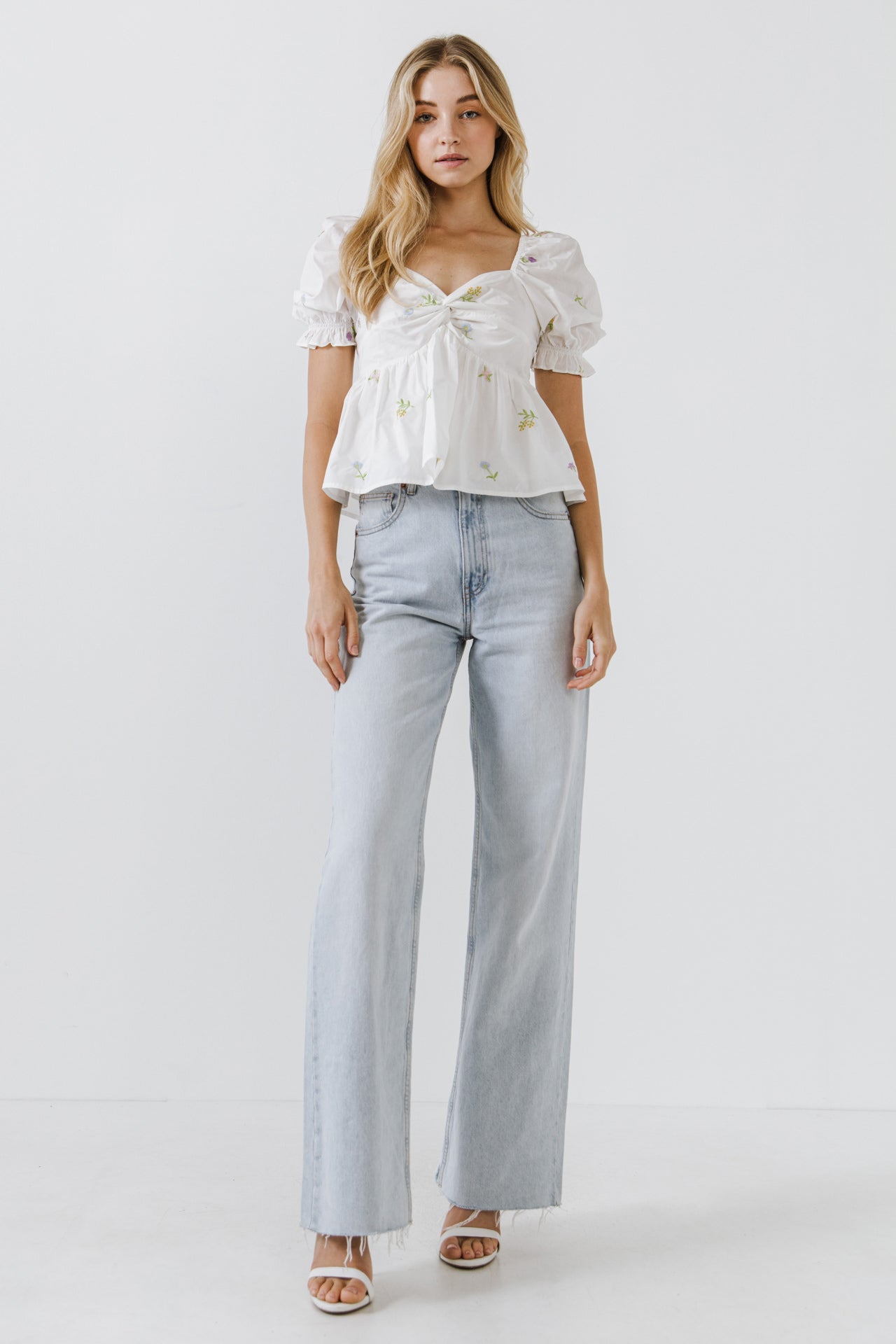 ENGLISH FACTORY - Multi Floral Embroidery Top - TOPS available at Objectrare