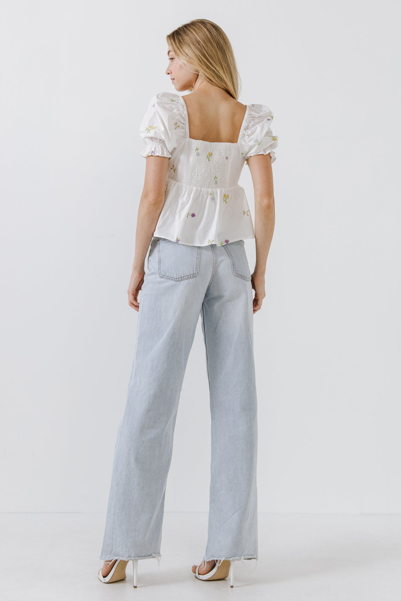 ENGLISH FACTORY - Multi Floral Embroidery Top - TOPS available at Objectrare