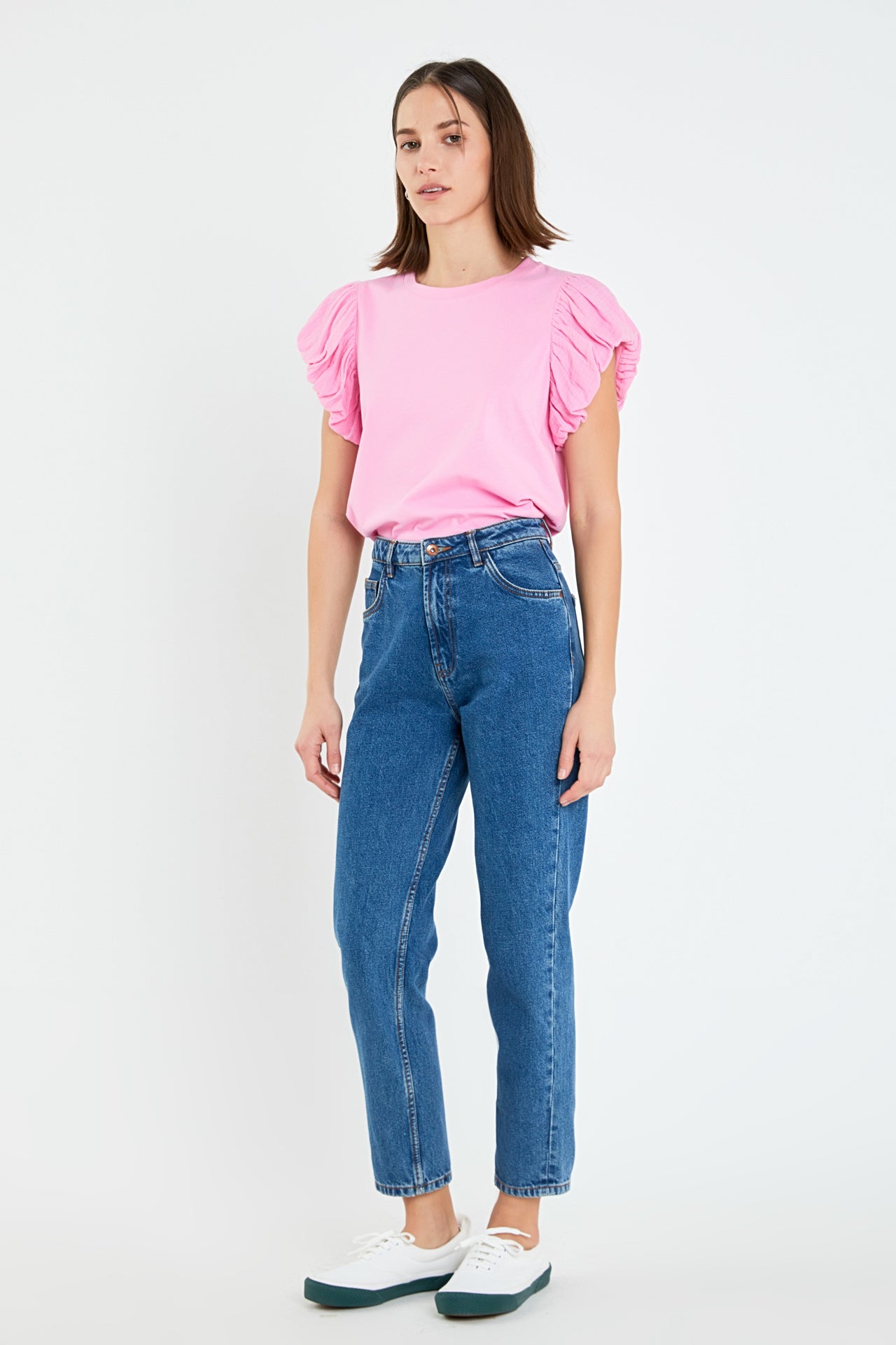 ENGLISH FACTORY - Mixed Media T-shirt - TOPS available at Objectrare