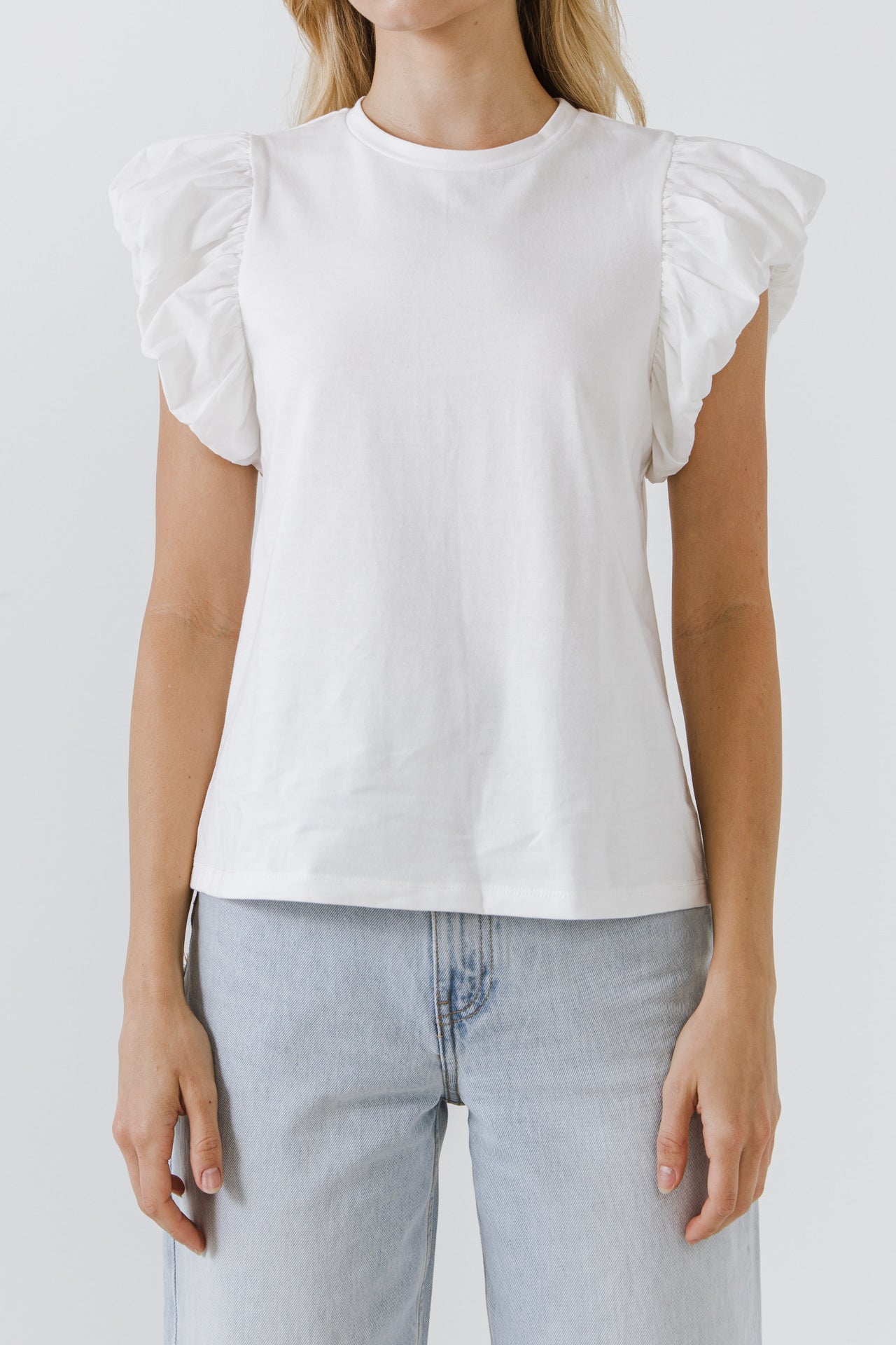 ENGLISH FACTORY - Mixed Media T-shirt - TOPS available at Objectrare