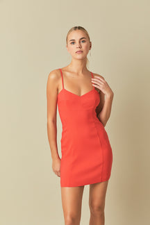 ENDLESS ROSE - Stretch Fabric Fitted Mini Dress - DRESSES available at Objectrare