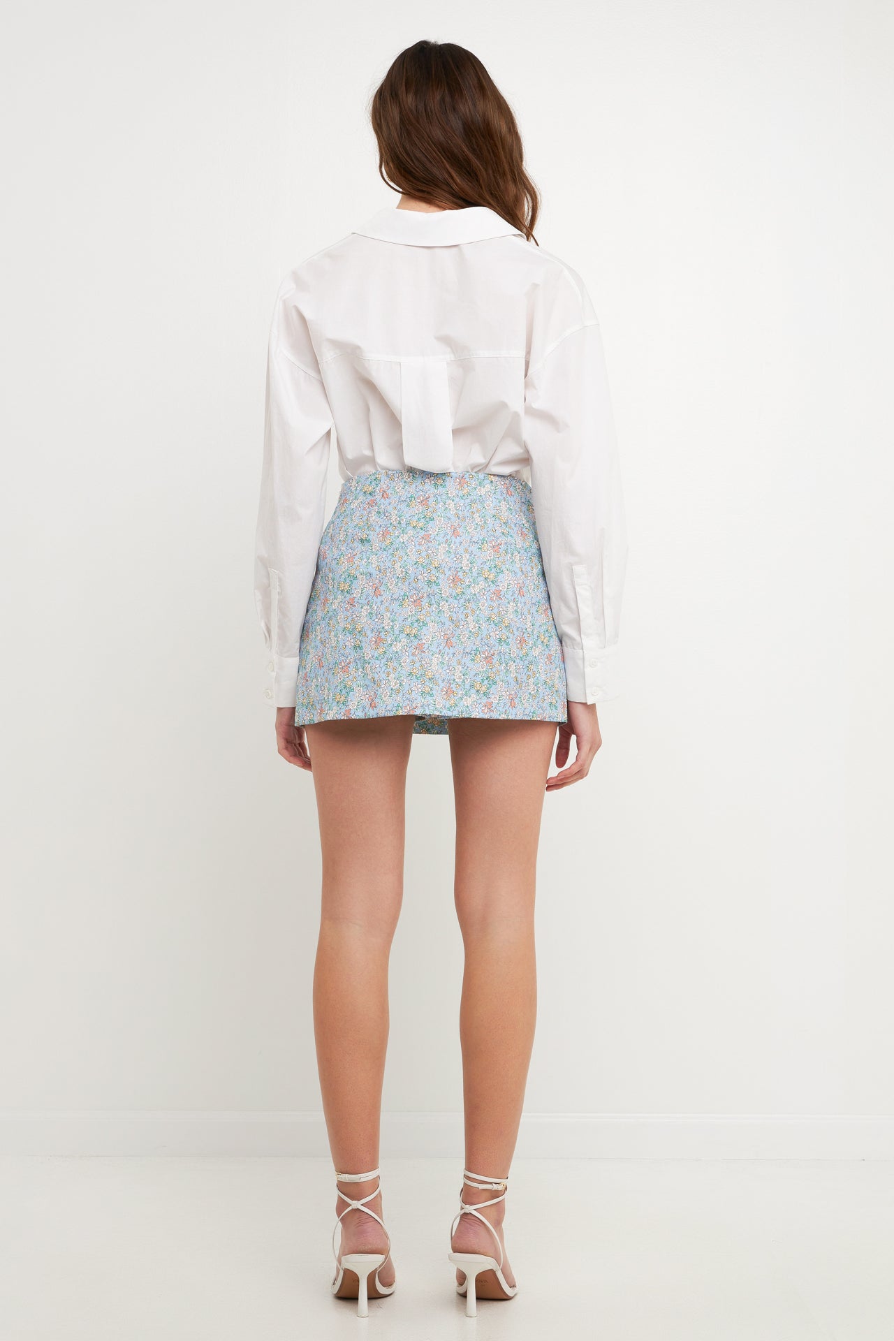 ENDLESS ROSE - Floral Cut Detail Mini Skort - SHORTS available at Objectrare