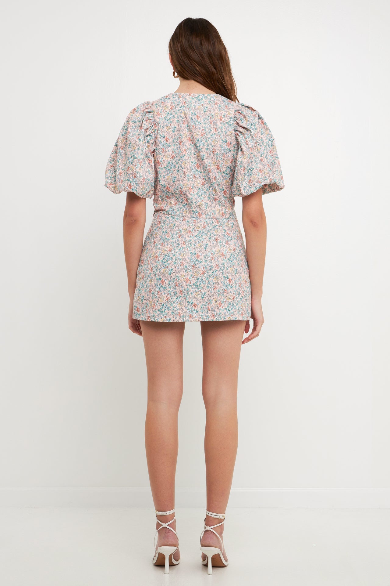 ENDLESS ROSE - Floral Cut Detail Mini Skort - SHORTS available at Objectrare
