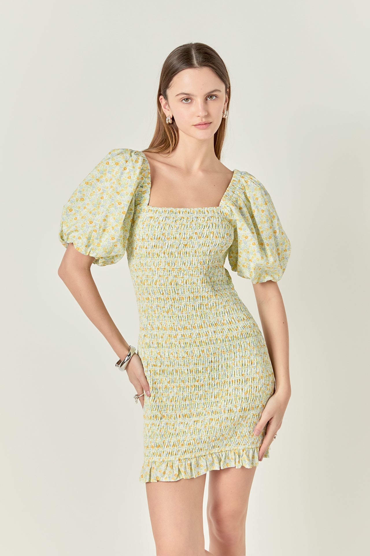 ENGLISH FACTORY - Floral Smocked Mini Dress - DRESSES available at Objectrare