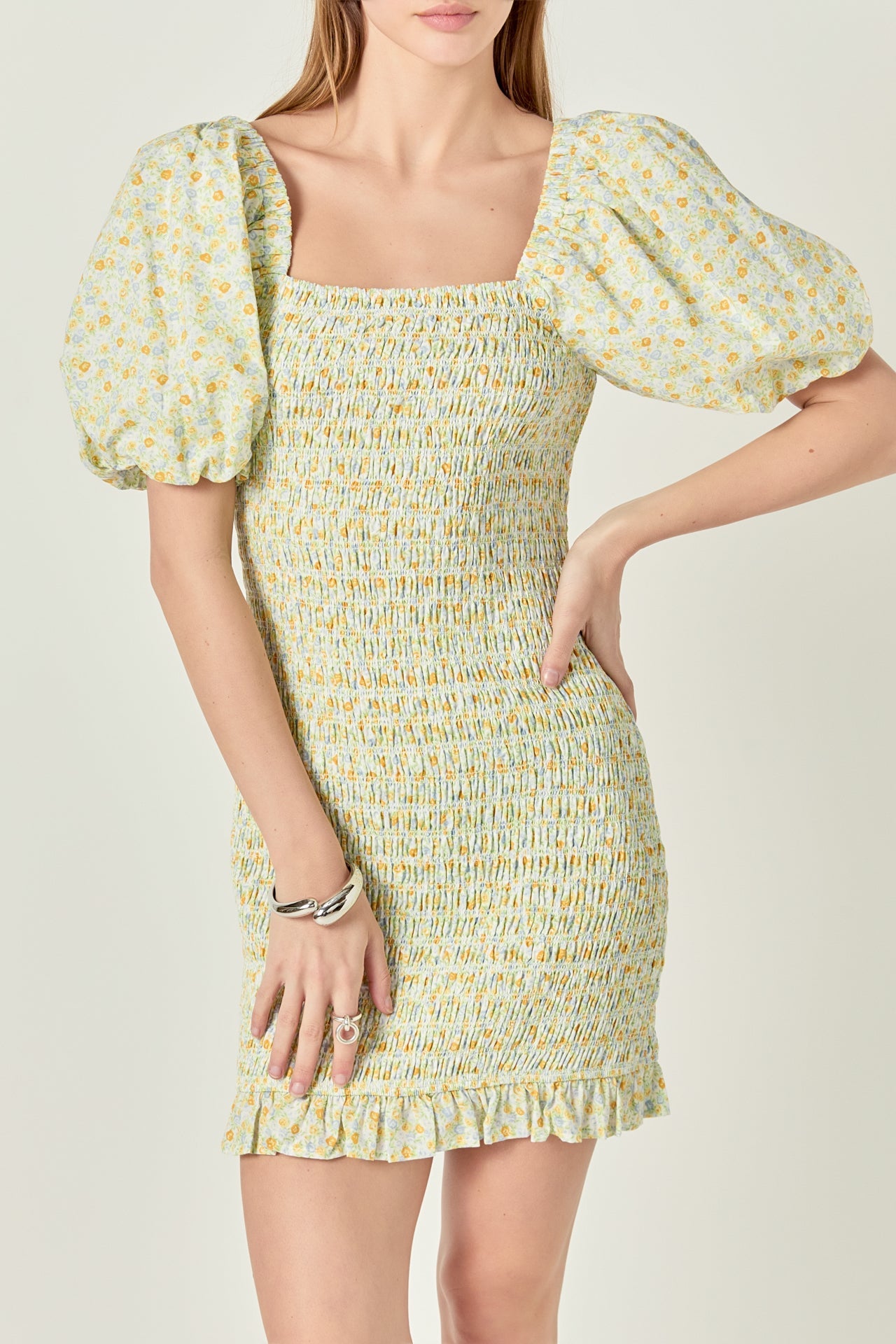 ENGLISH FACTORY - Floral Smocked Mini Dress - DRESSES available at Objectrare