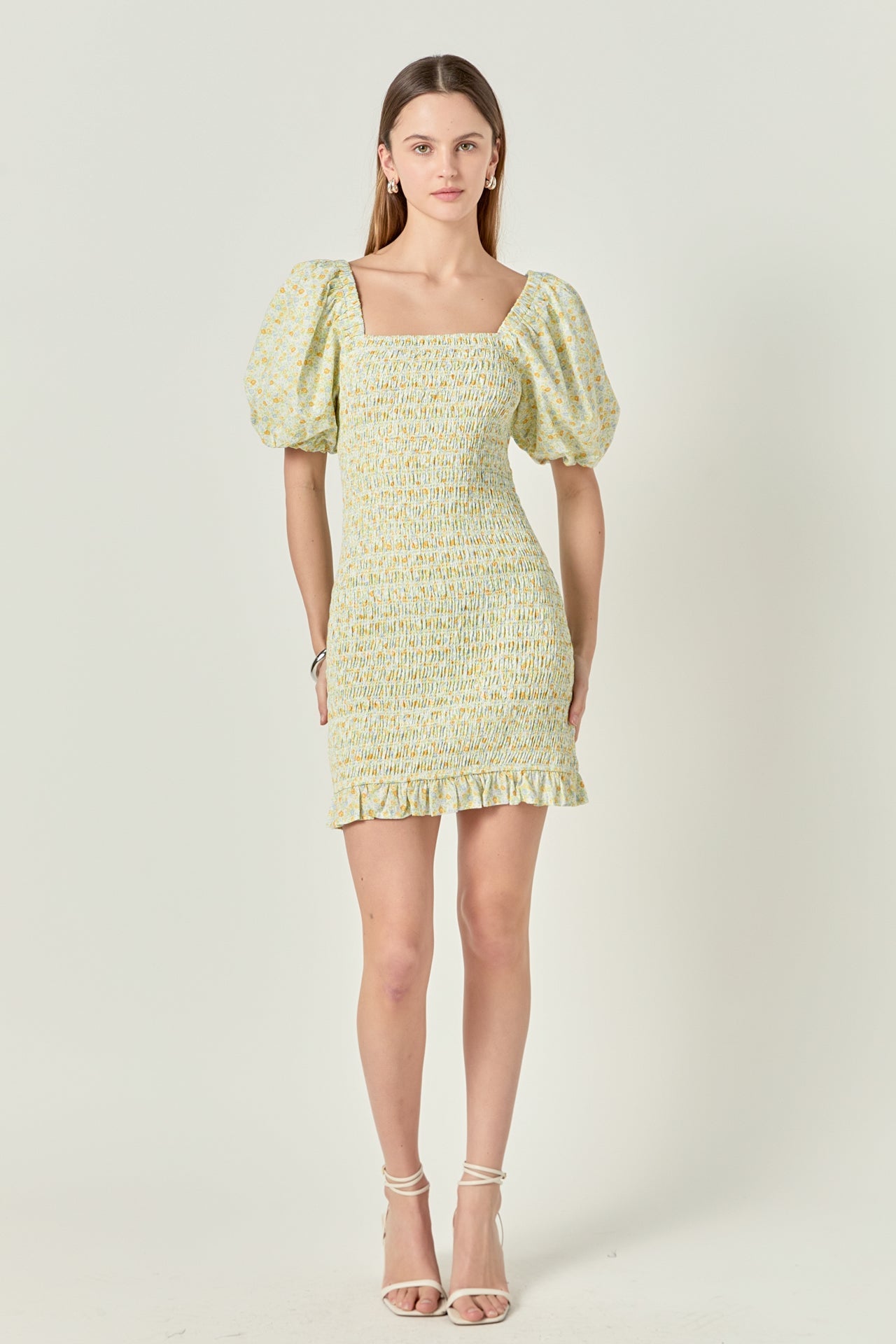 floral smocked mini dress Floral Smocked Mini Dress
