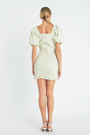 ENGLISH FACTORY - Floral Smocked Mini Dress - DRESSES available at Objectrare
