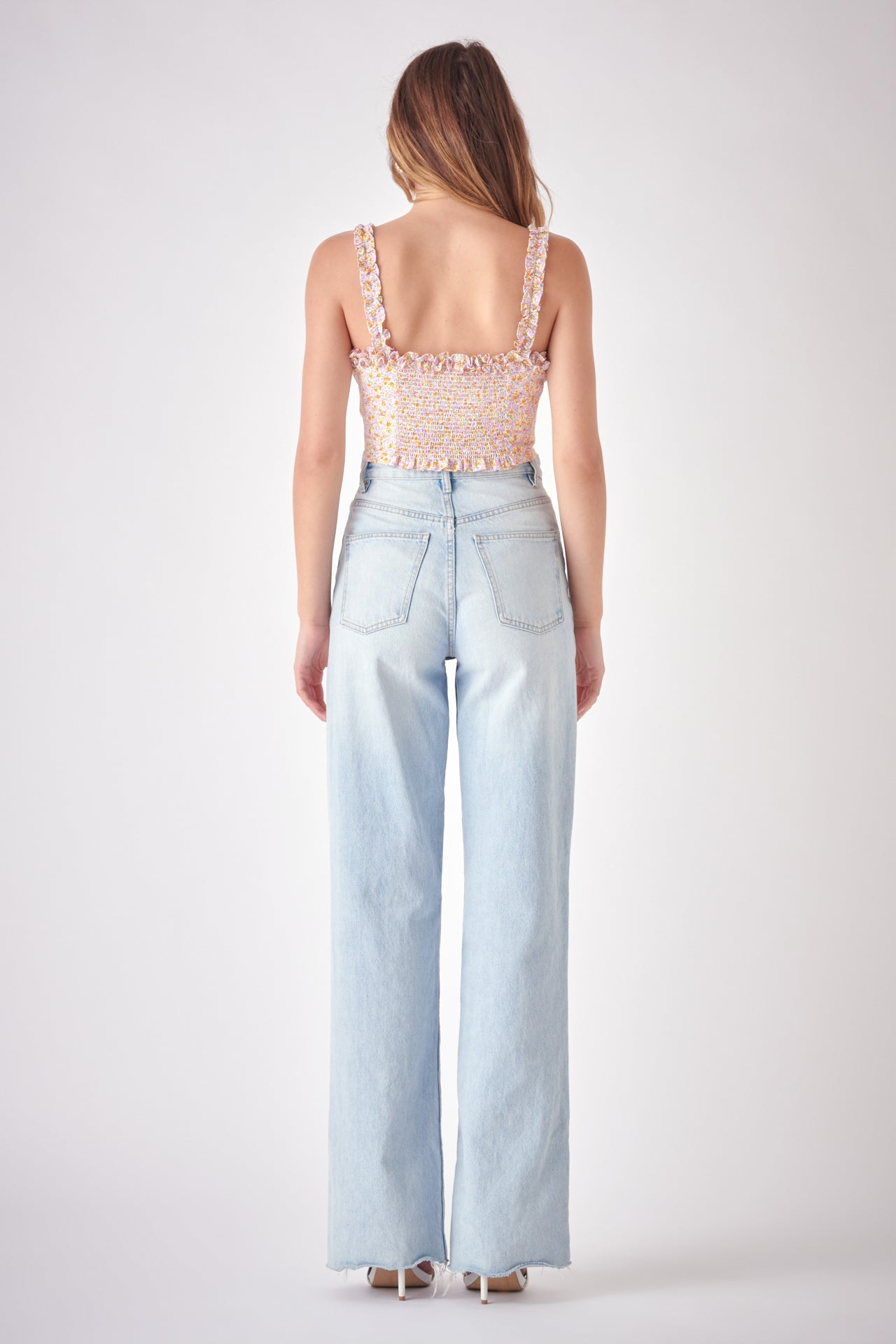 FREE THE ROSES - Floral Print Cropped Top - TOPS available at Objectrare