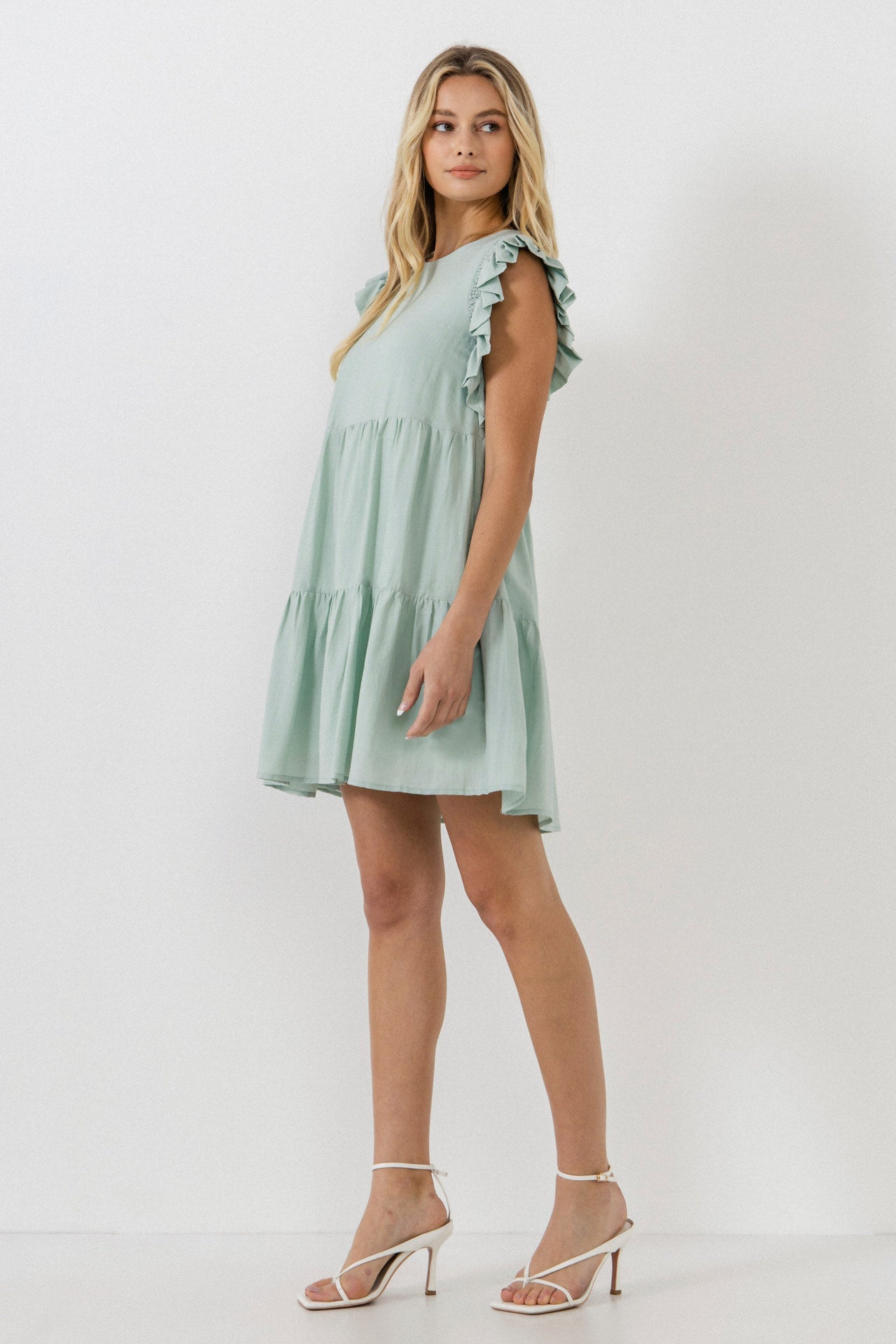 ENGLISH FACTORY - Ruffled Detail Mini Dress - DRESSES available at Objectrare
