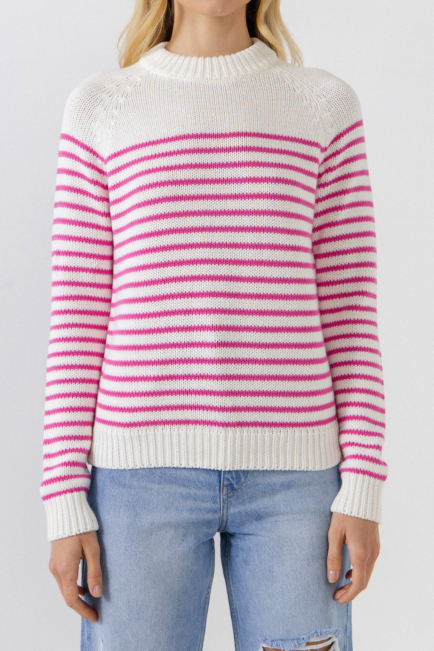 ENGLISH FACTORY - Stripe Long Sleeve Sweater - SWEATERS & KNITS available at Objectrare
