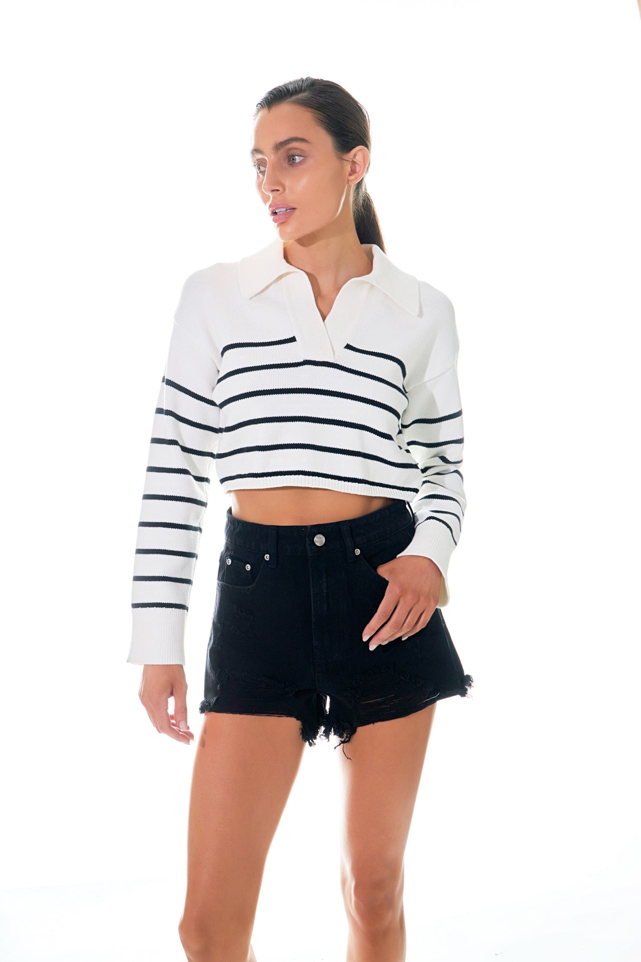 GREY LAB - Destroyed Denim Shorts - SHORTS available at Objectrare