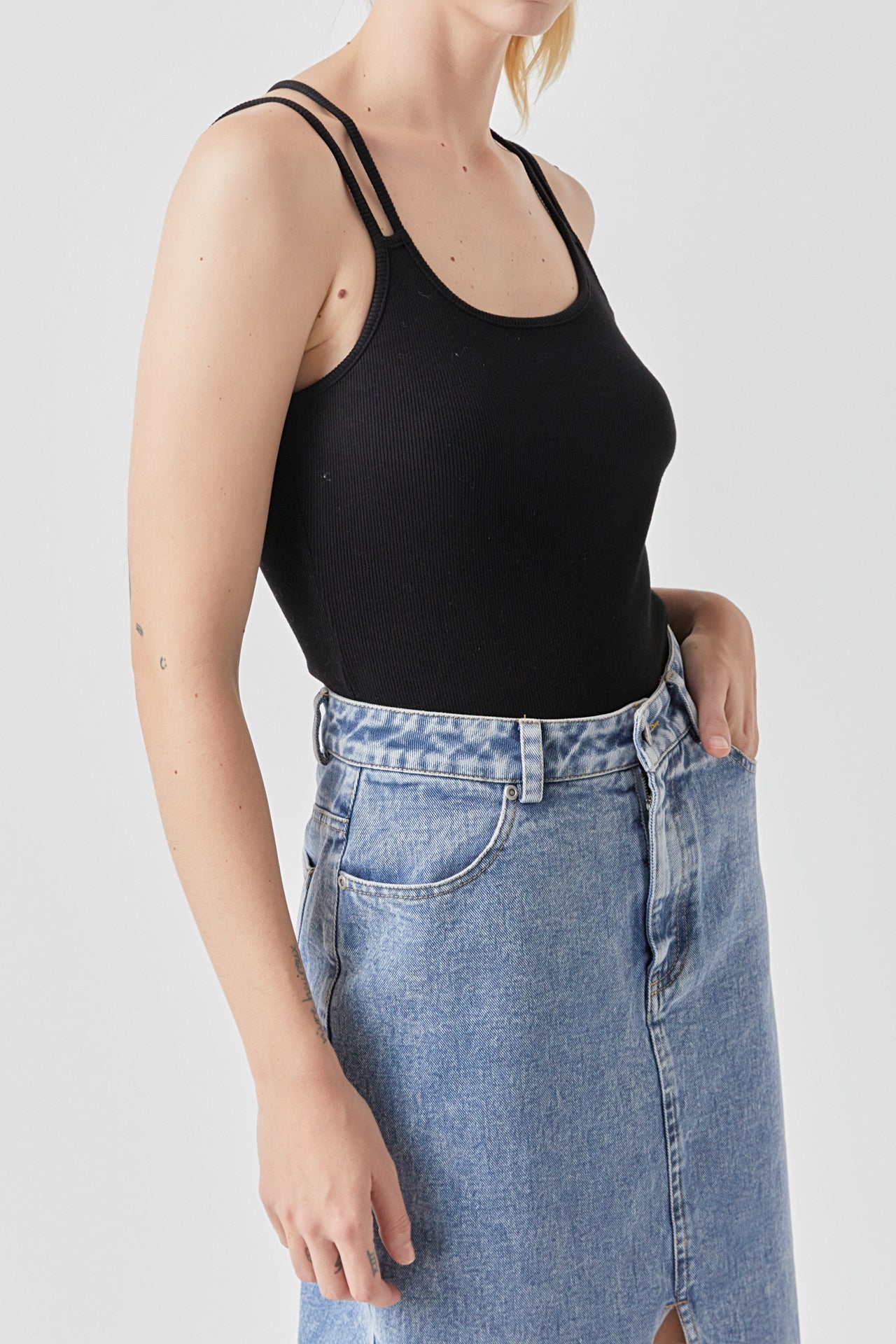 GREY LAB - 2 Straps Knit Bodysuit - BODYSUIT available at Objectrare