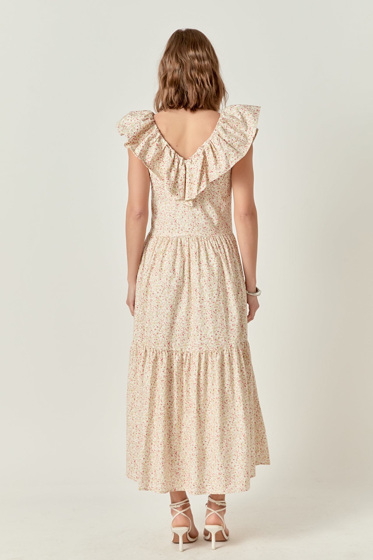ENGLISH FACTORY - Floral Ruffled Midi Dress - DRESSES available at Objectrare