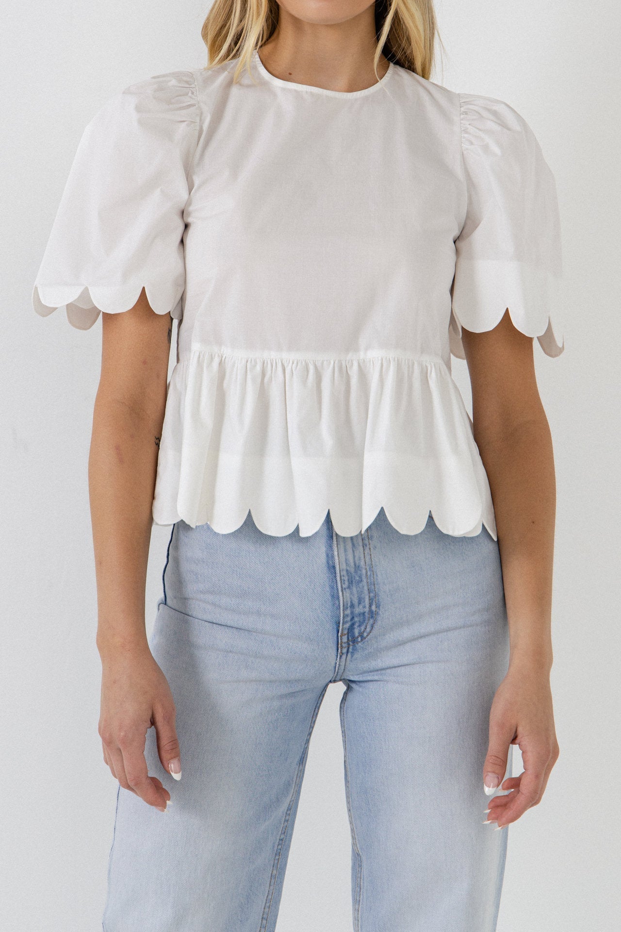 ENGLISH FACTORY - Scallop Edge Top - TOPS available at Objectrare