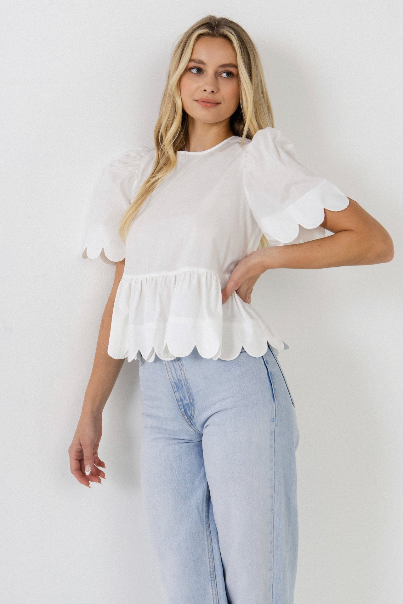 ENGLISH FACTORY - Scallop Edge Top - TOPS available at Objectrare