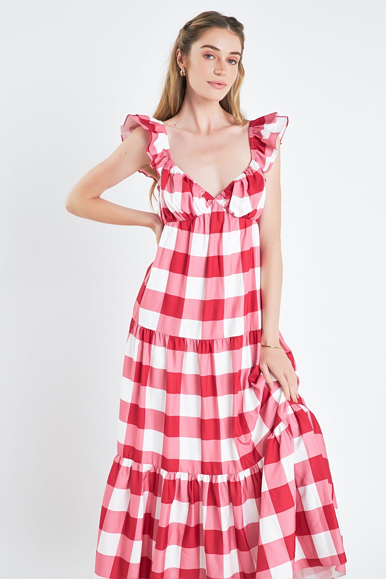ENGLISH FACTORY - Gingham Maxi Dress - DRESSES available at Objectrare