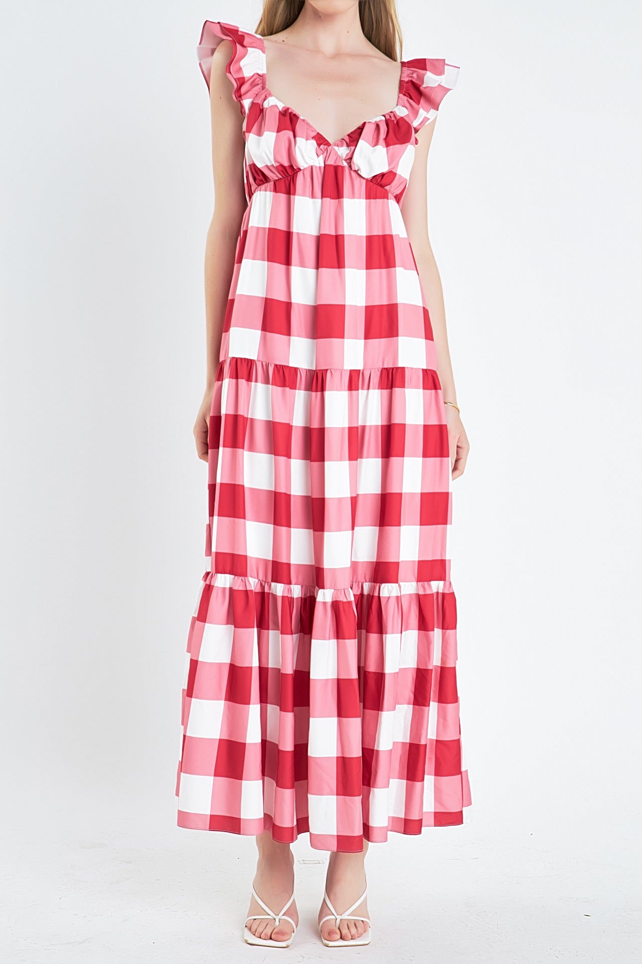 ENGLISH FACTORY - Gingham Maxi Dress - DRESSES available at Objectrare