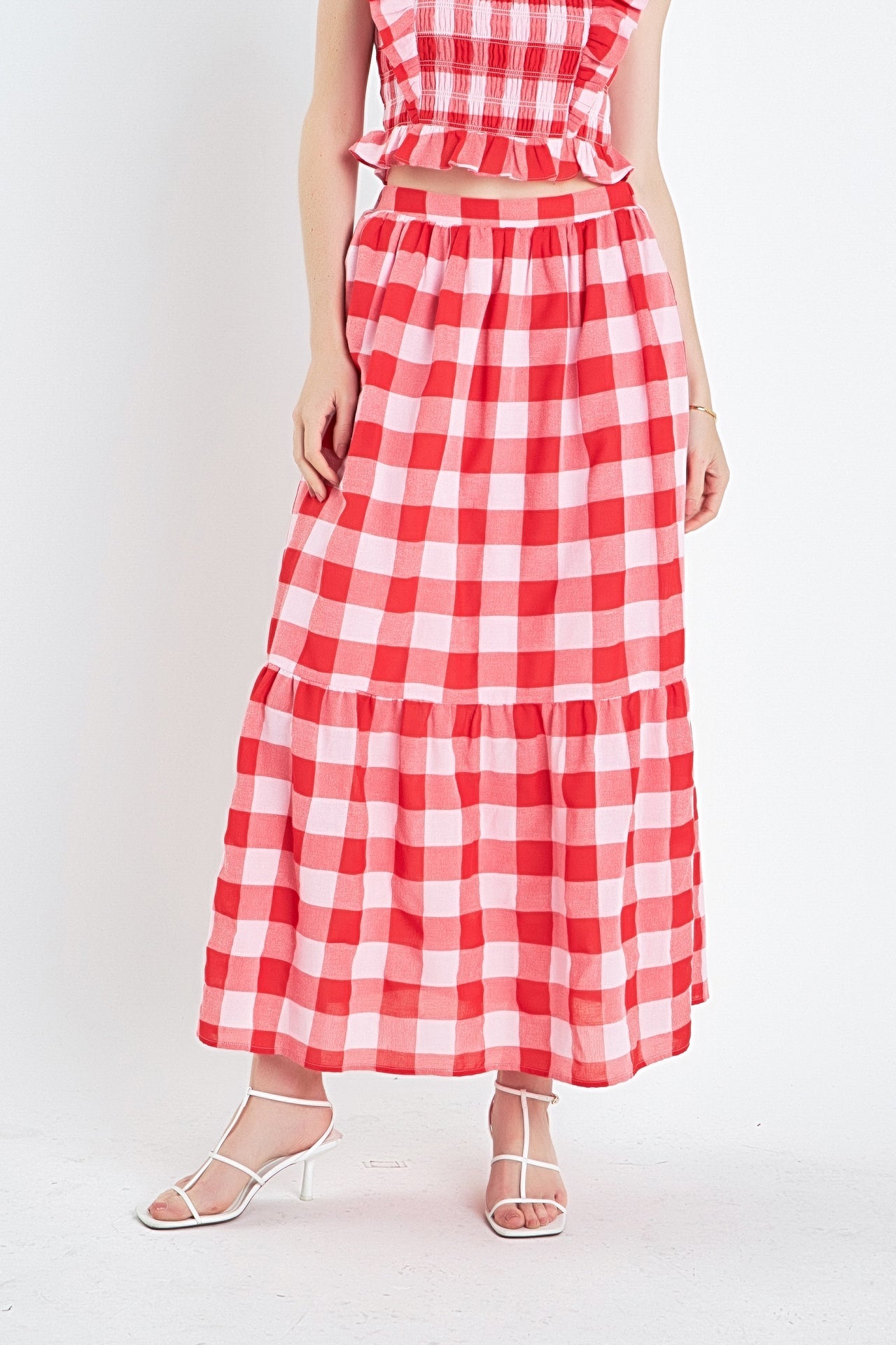 ENGLISH FACTORY - Gingham Midi Skirt - SKIRTS available at Objectrare