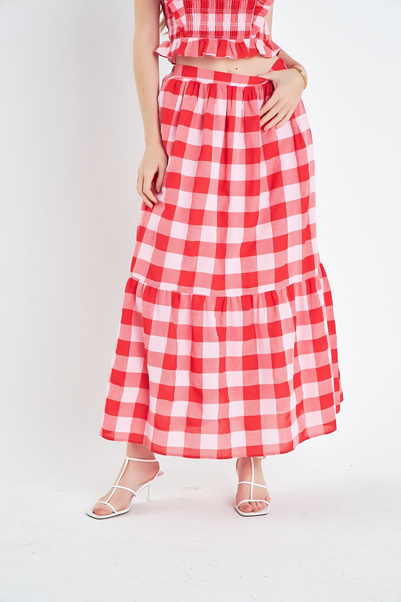 ENGLISH FACTORY - Gingham Midi Skirt - SKIRTS available at Objectrare