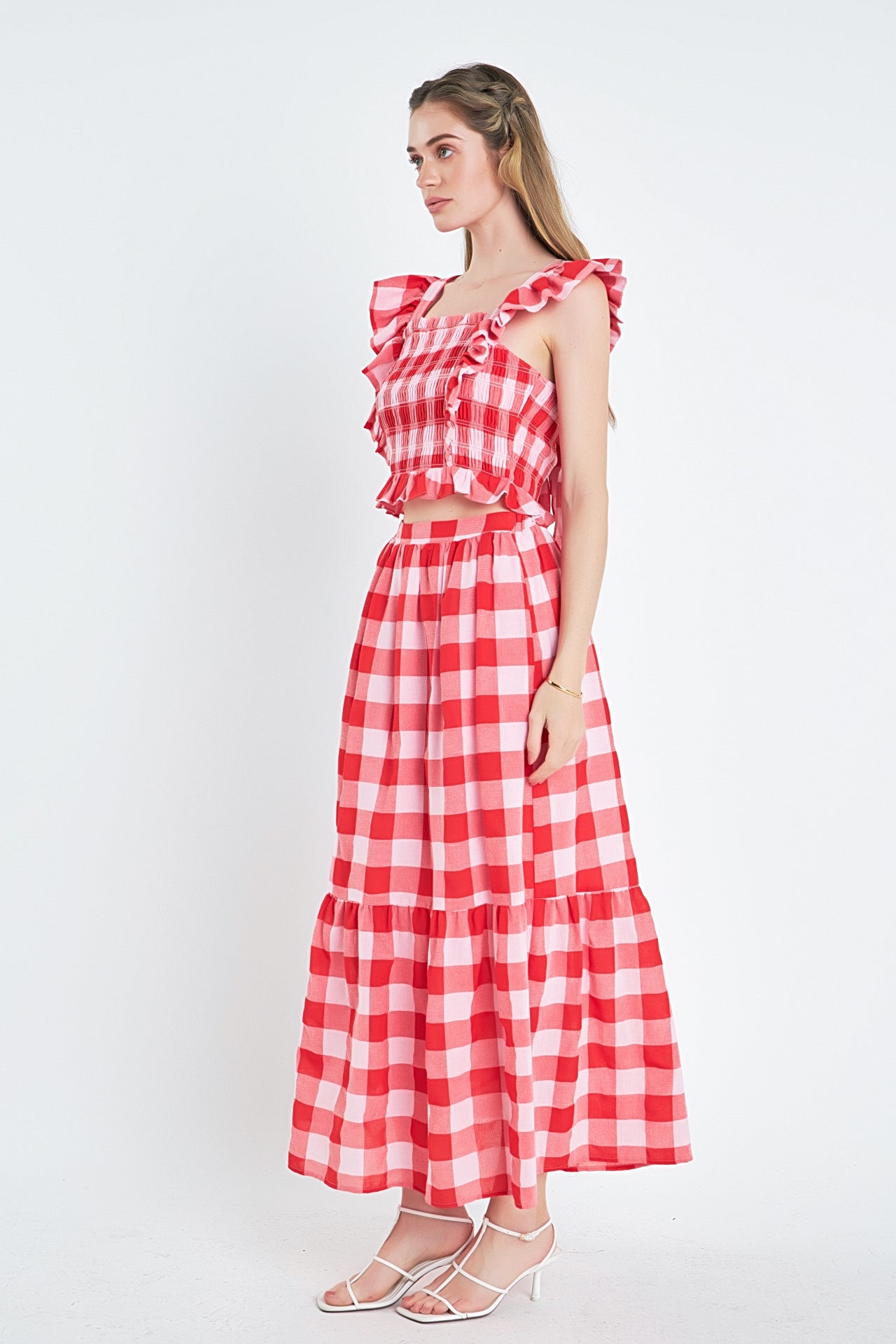 ENGLISH FACTORY - Gingham Midi Skirt - SKIRTS available at Objectrare