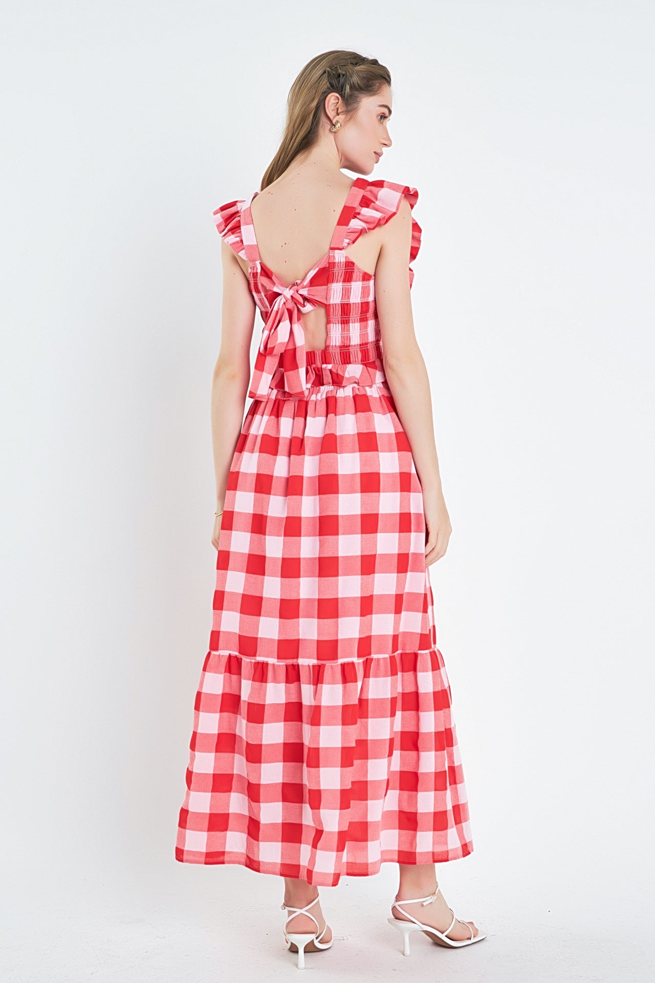 ENGLISH FACTORY - Gingham Midi Skirt - SKIRTS available at Objectrare