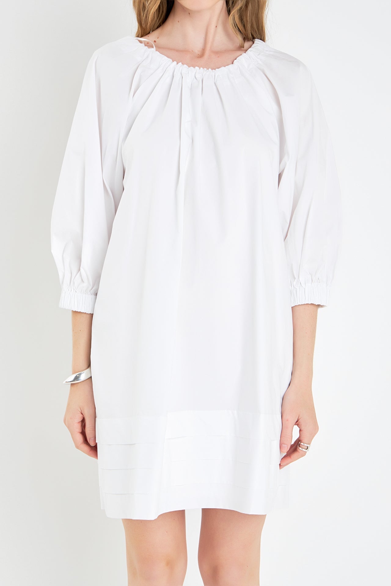 ENGLISH FACTORY - Pleats Detail Boxy Mini Dress - DRESSES available at Objectrare