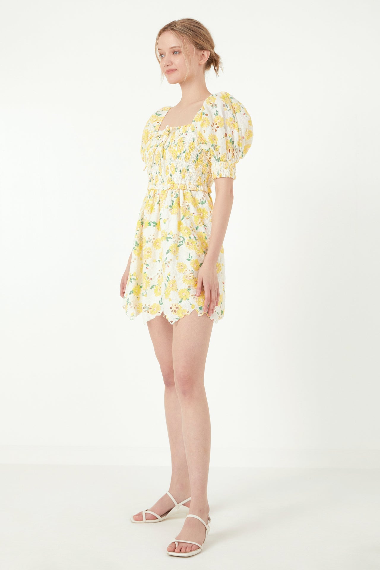 FREE THE ROSES - Floral Embroidery Mini Dress - DRESSES available at Objectrare