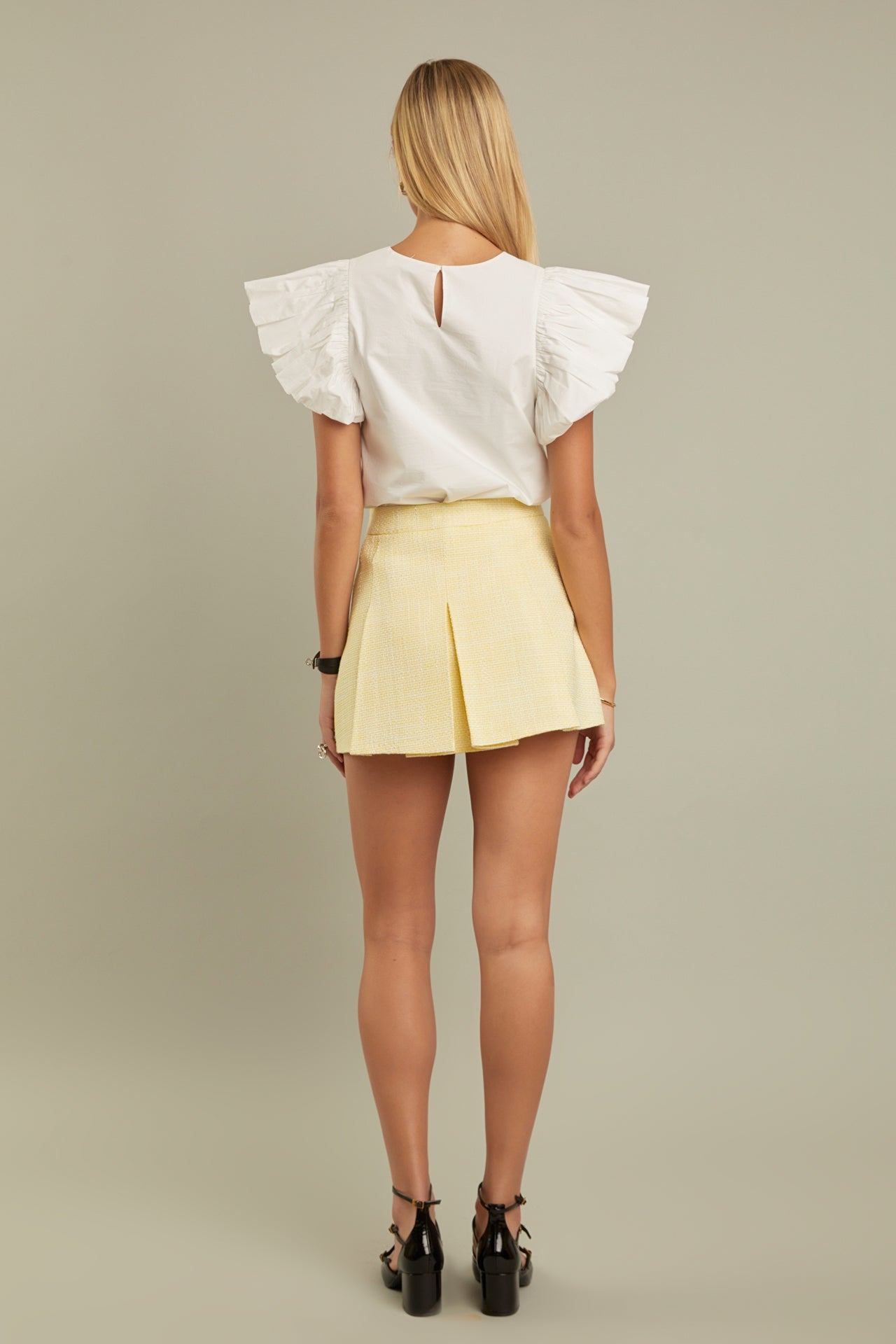 ENGLISH FACTORY - Folded Ruffle Sleeve Top - TOPS available at Objectrare