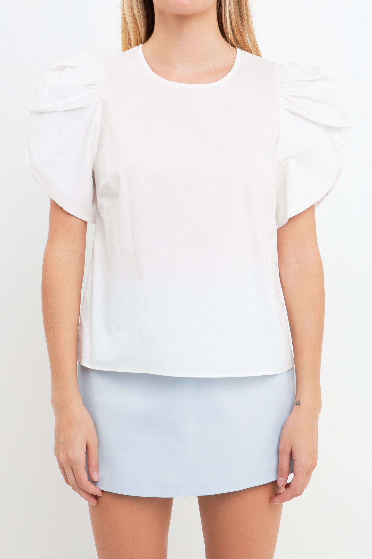 ENGLISH FACTORY - Shirring Detail Sleeve Top - TOPS available at Objectrare