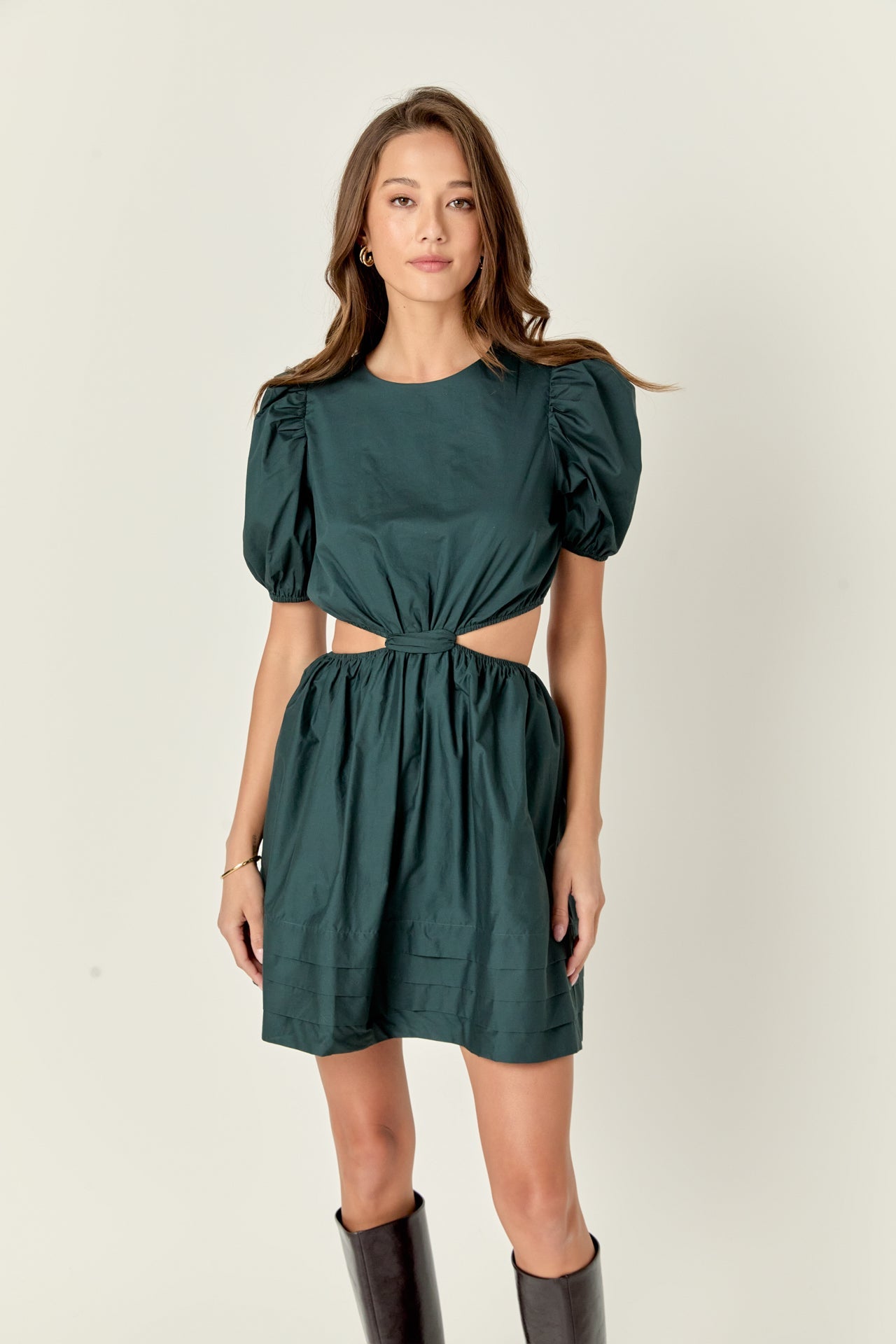 ENGLISH FACTORY - Pleats with Cut-out Detail Mini Dress - DRESSES available at Objectrare