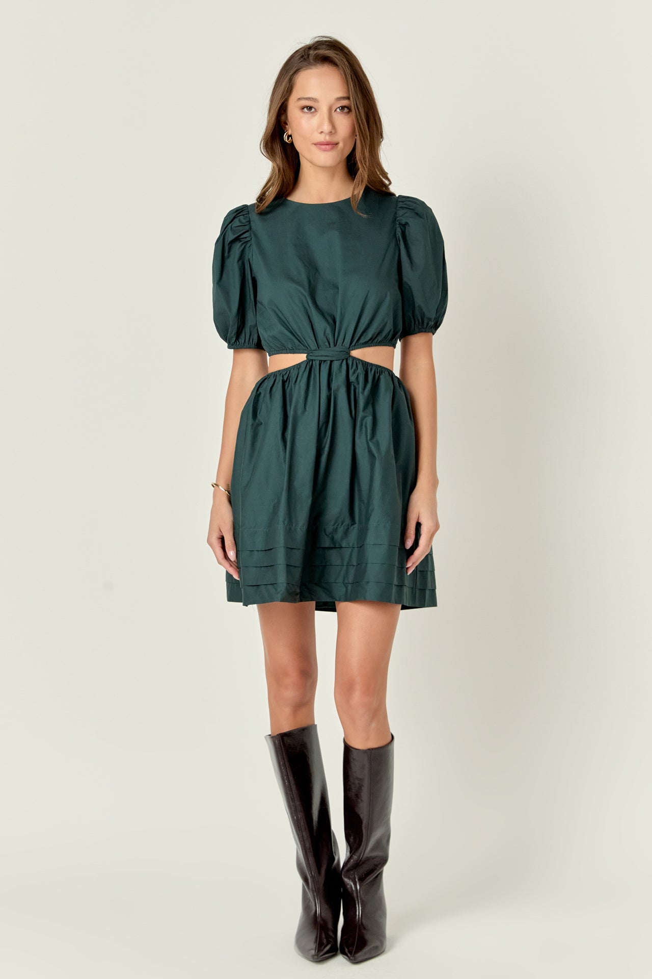 ENGLISH FACTORY - Pleats with Cut-out Detail Mini Dress - DRESSES available at Objectrare