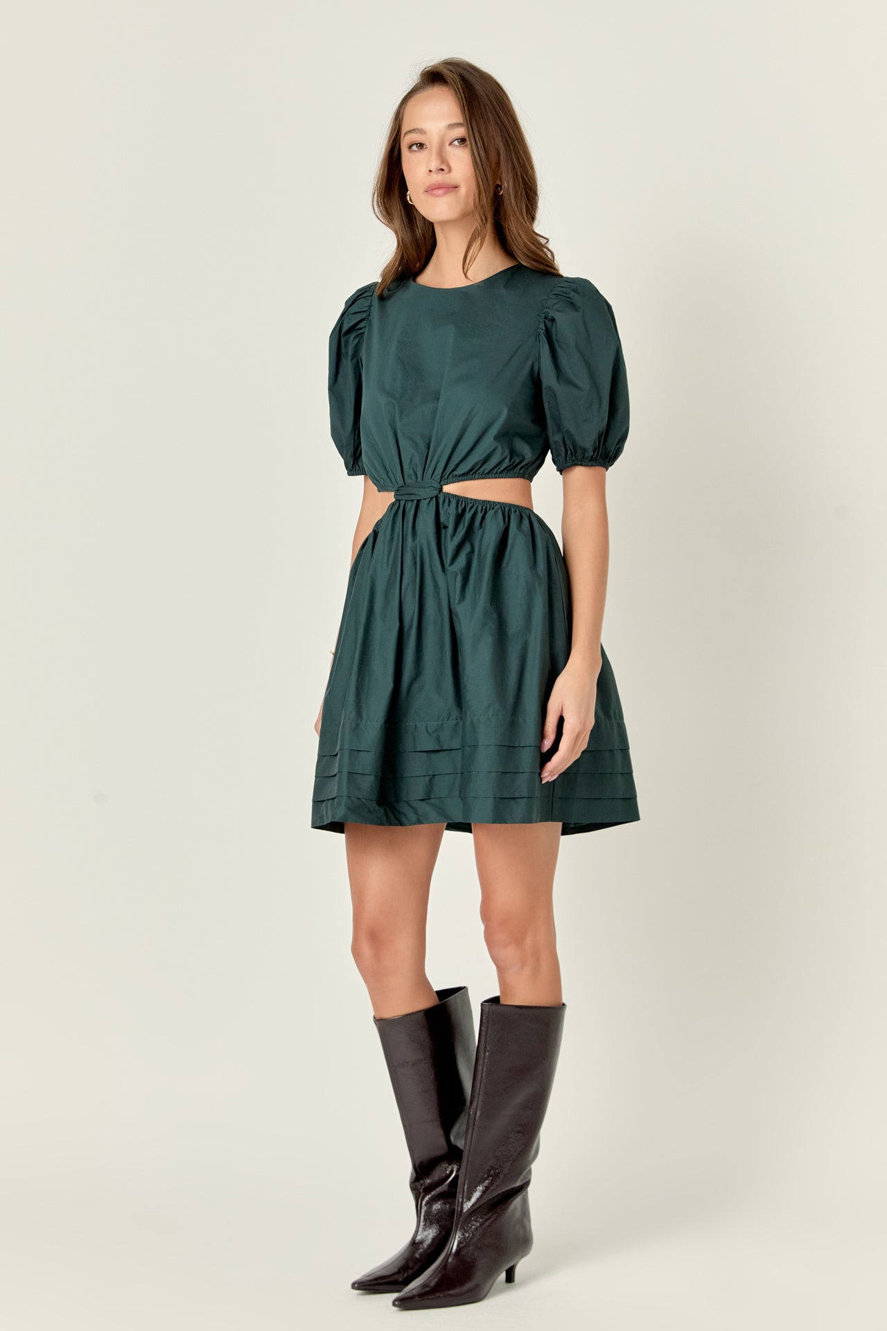 ENGLISH FACTORY - Pleats with Cut-out Detail Mini Dress - DRESSES available at Objectrare