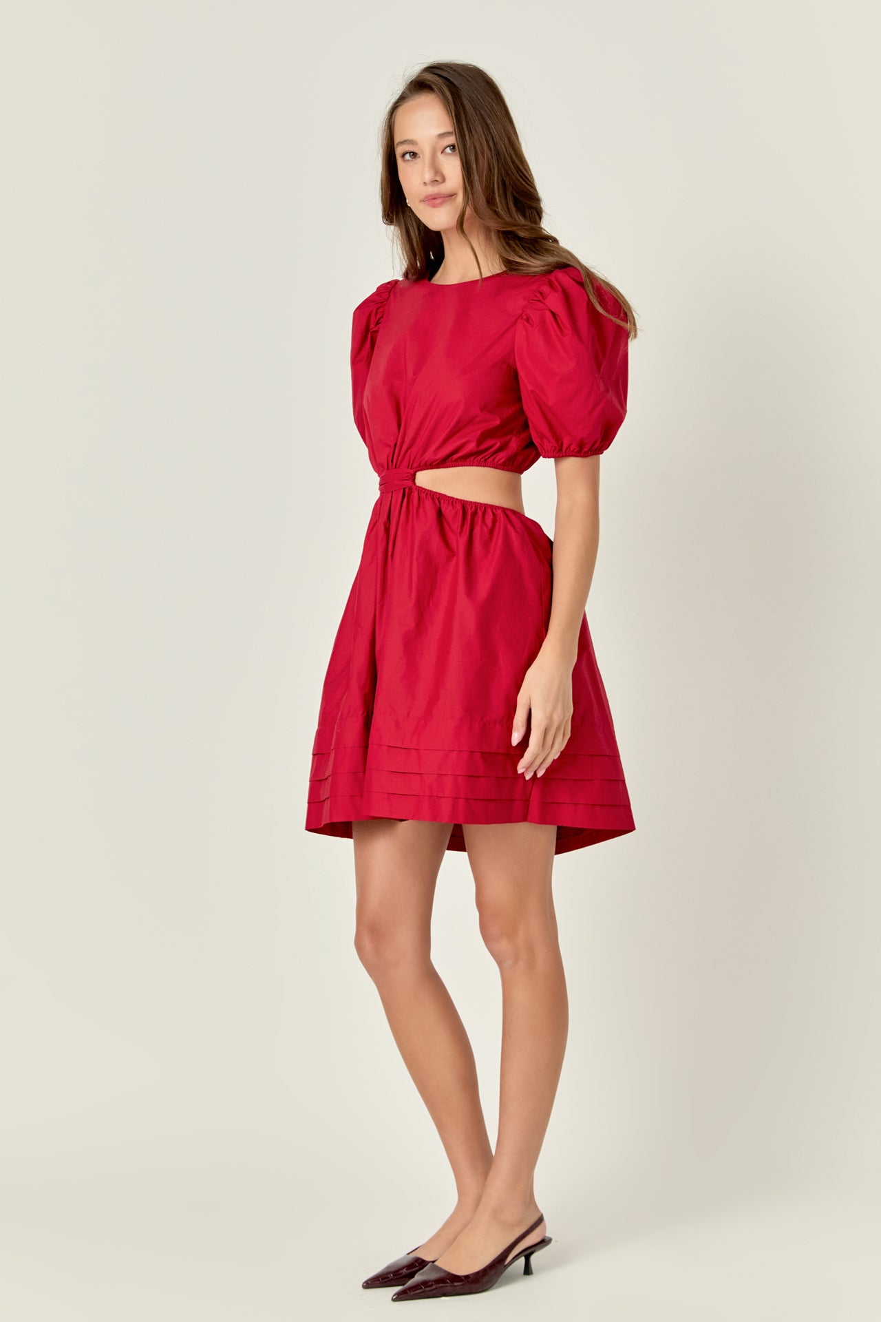 ENGLISH FACTORY - Pleats with Cut-out Detail Mini Dress - DRESSES available at Objectrare