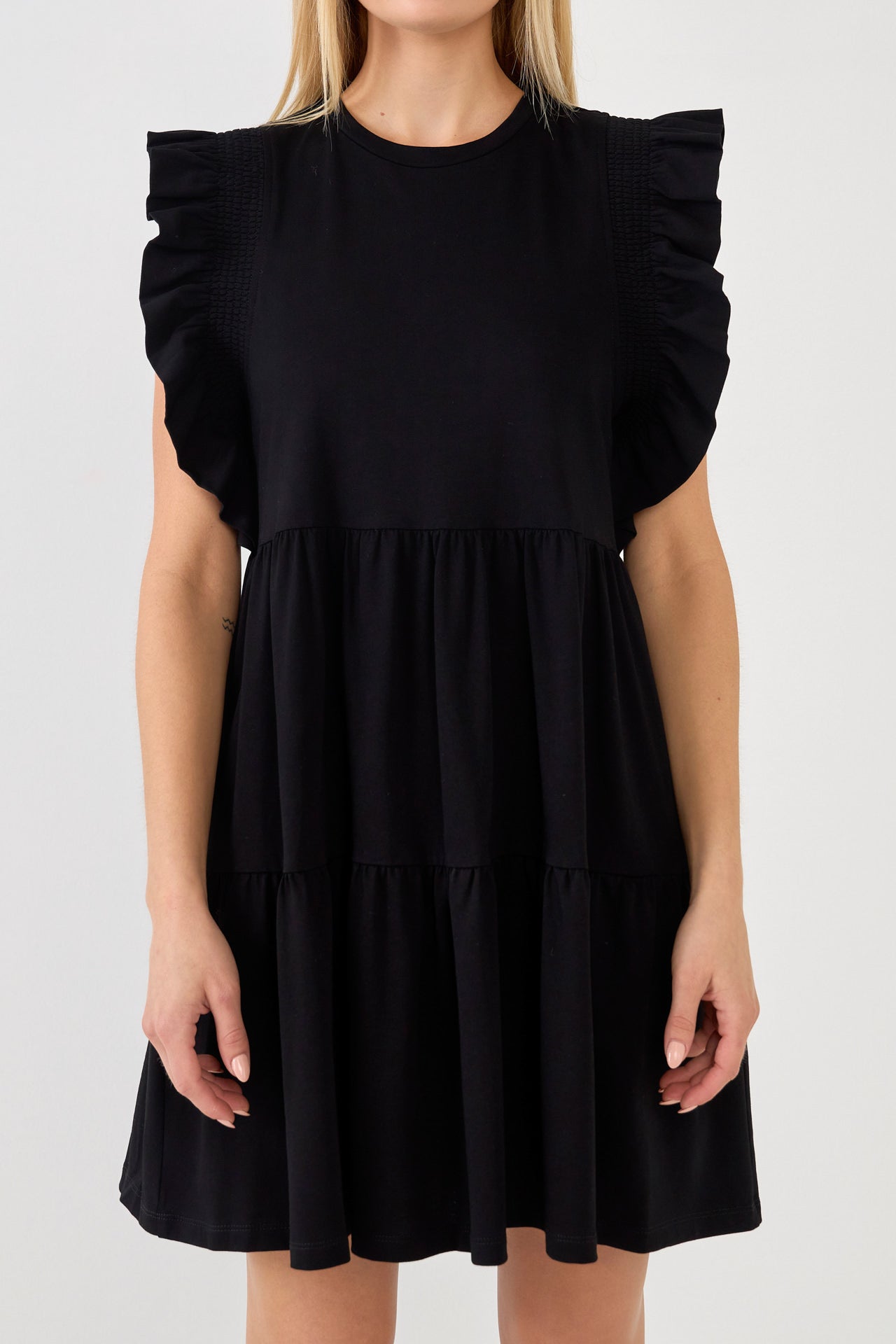ENGLISH FACTORY - Knit Ruffled Mini Dress - DRESSES available at Objectrare
