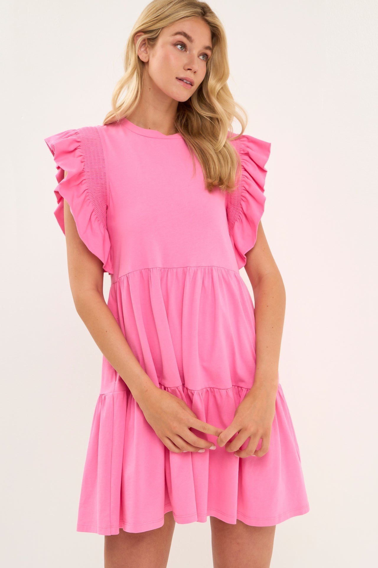 ENGLISH FACTORY - Knit Ruffled Mini Dress - DRESSES available at Objectrare