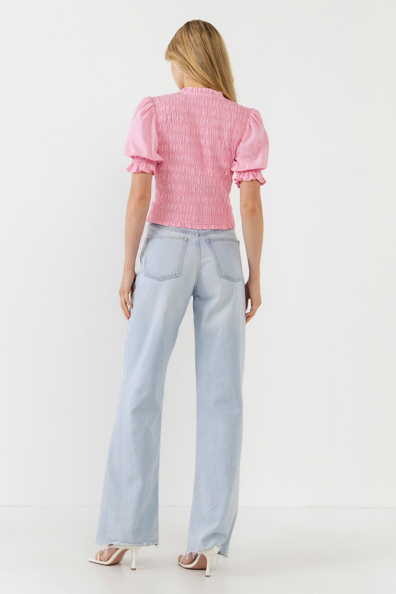 V-neckline Smocked Top