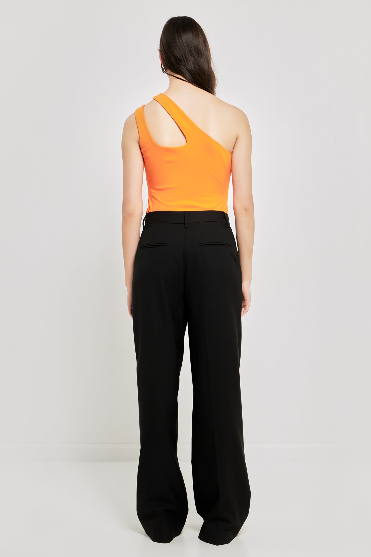 GREY LAB - One Shoulder Cut-out Detail Knit Bodysuit - BODYSUIT available at Objectrare