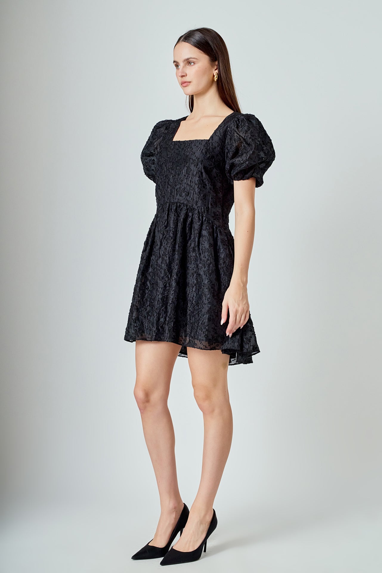 ENDLESS ROSE - Texture Floral Organza Mini Dress - DRESSES available at Objectrare