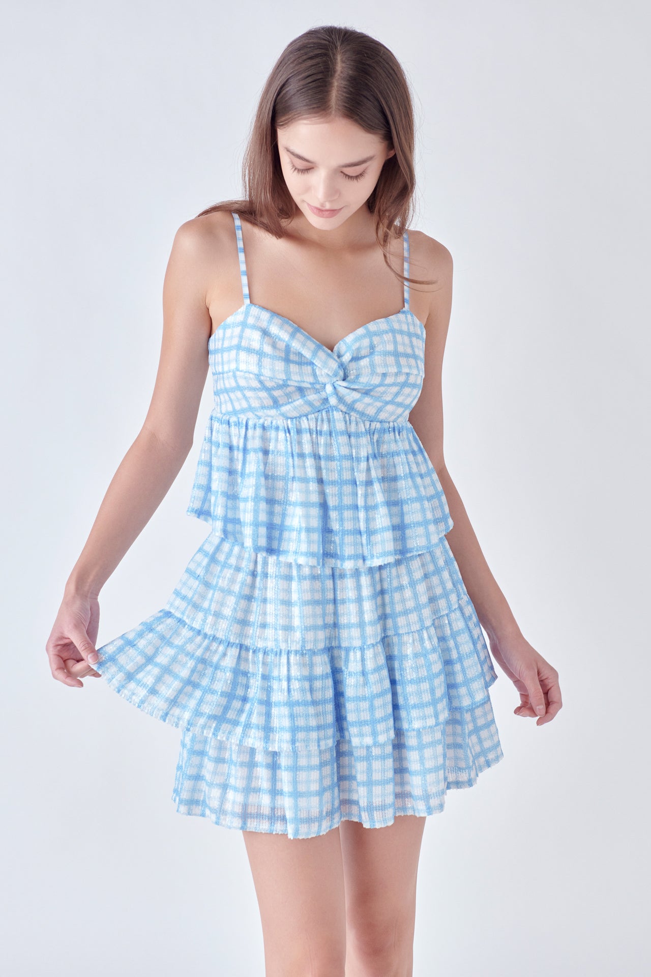 ENGLISH FACTORY - Sequins Check Mini Skirt - SKIRTS available at Objectrare