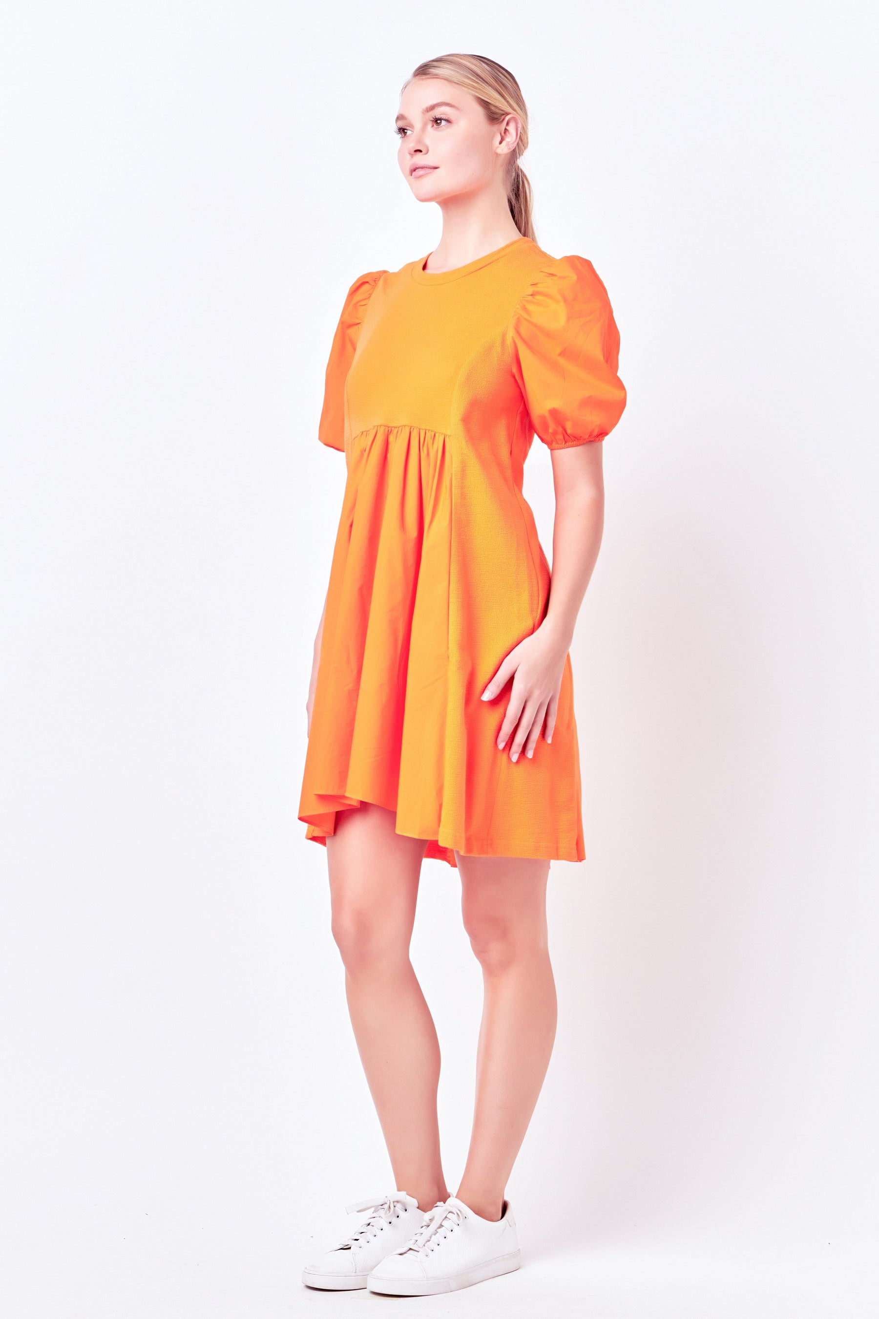 ENGLISH FACTORY - Mixed Media Babydoll Mini Dress - DRESSES available at Objectrare