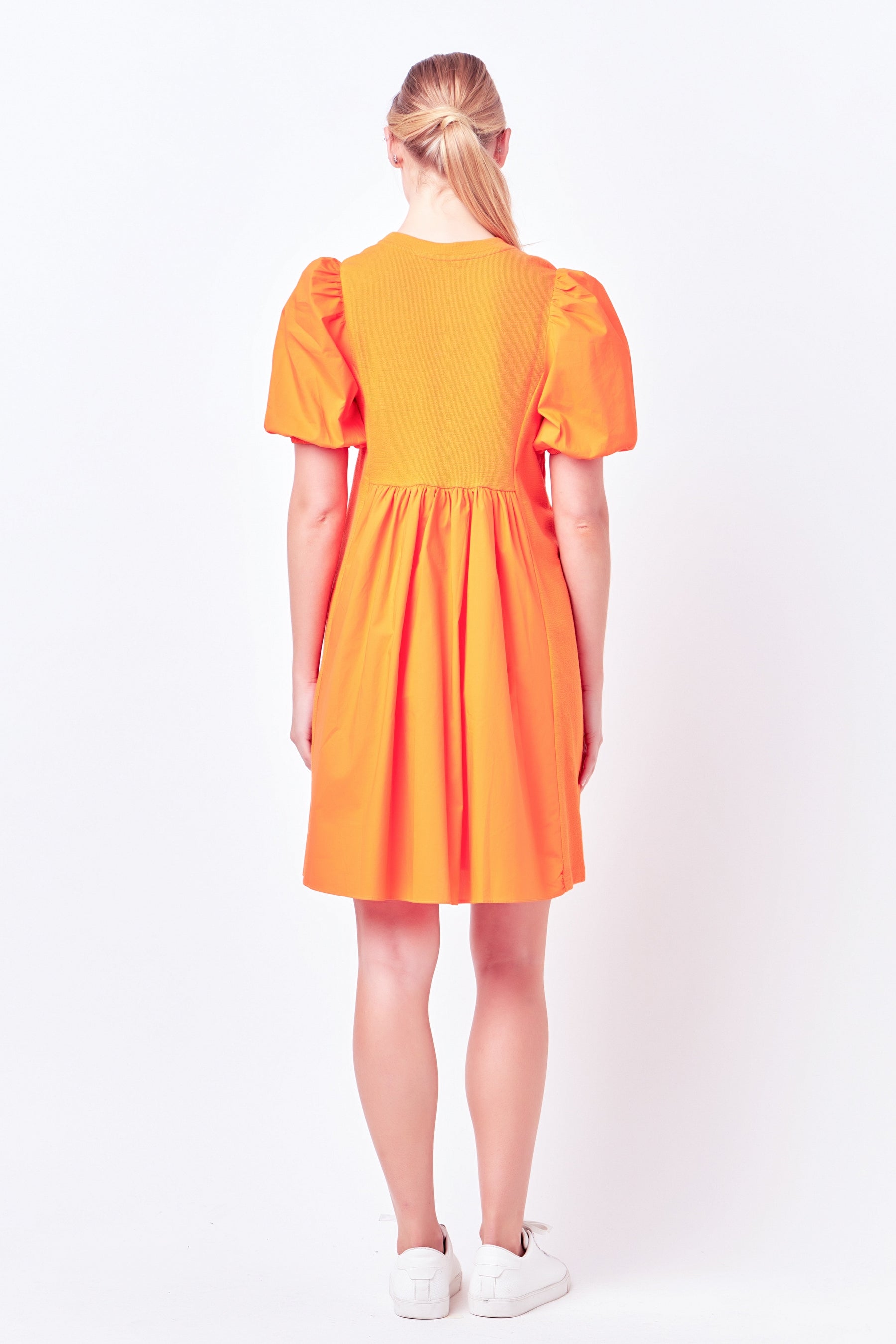 ENGLISH FACTORY - Mixed Media Babydoll Mini Dress - DRESSES available at Objectrare