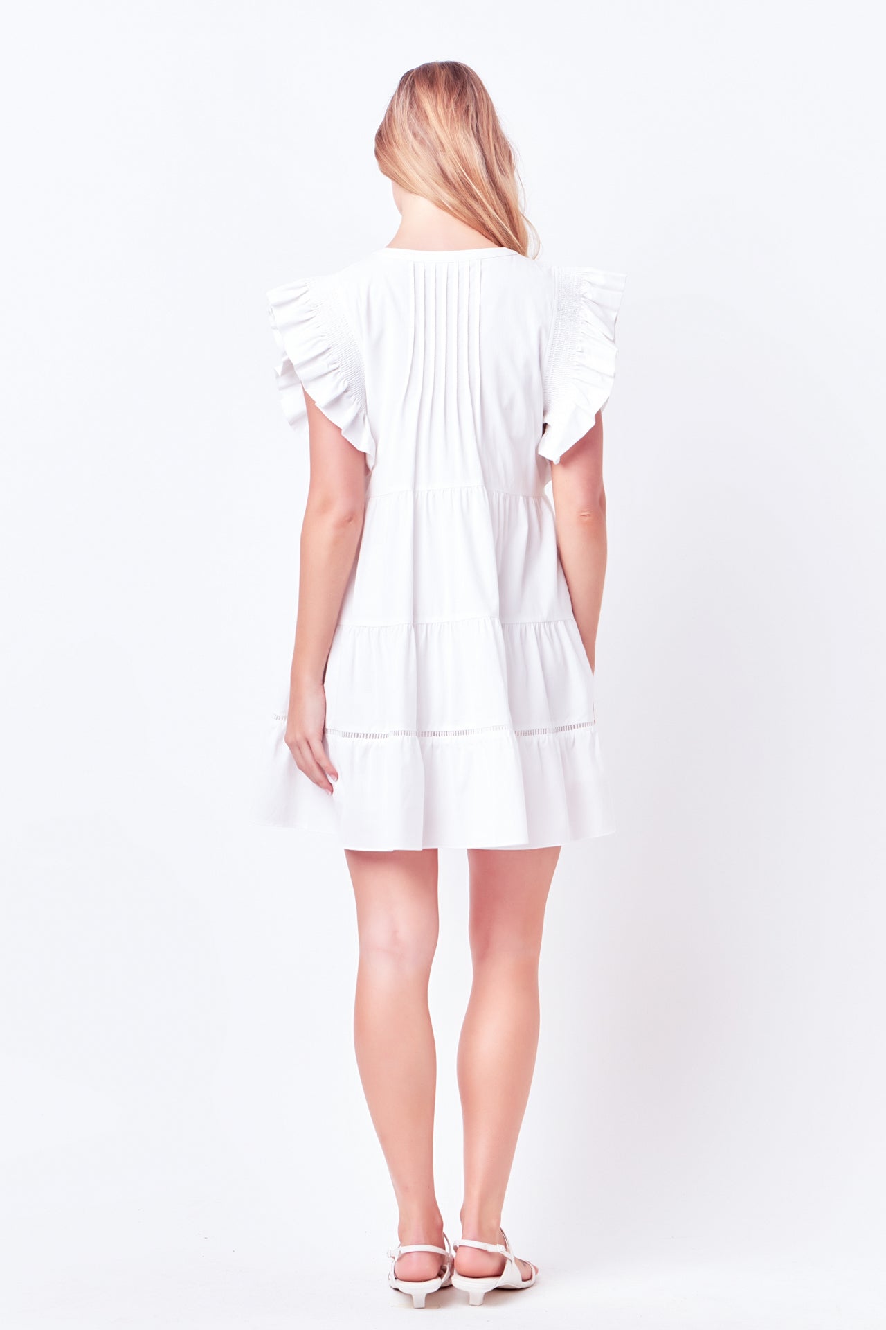 FREE THE ROSES - Trim Detail Ruffled Mini Dress - DRESSES available at Objectrare