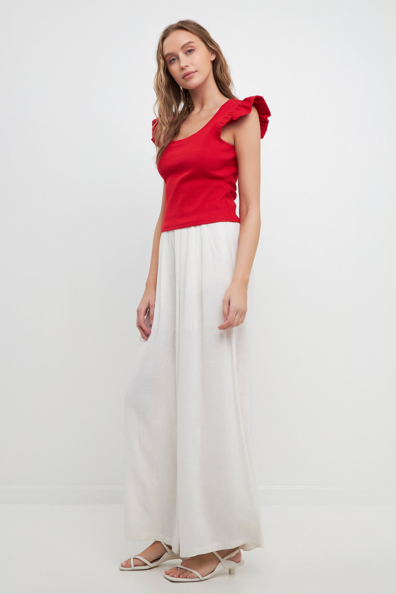 FREE THE ROSES - U-neckline Ribbed Knit Top - TOPS available at Objectrare