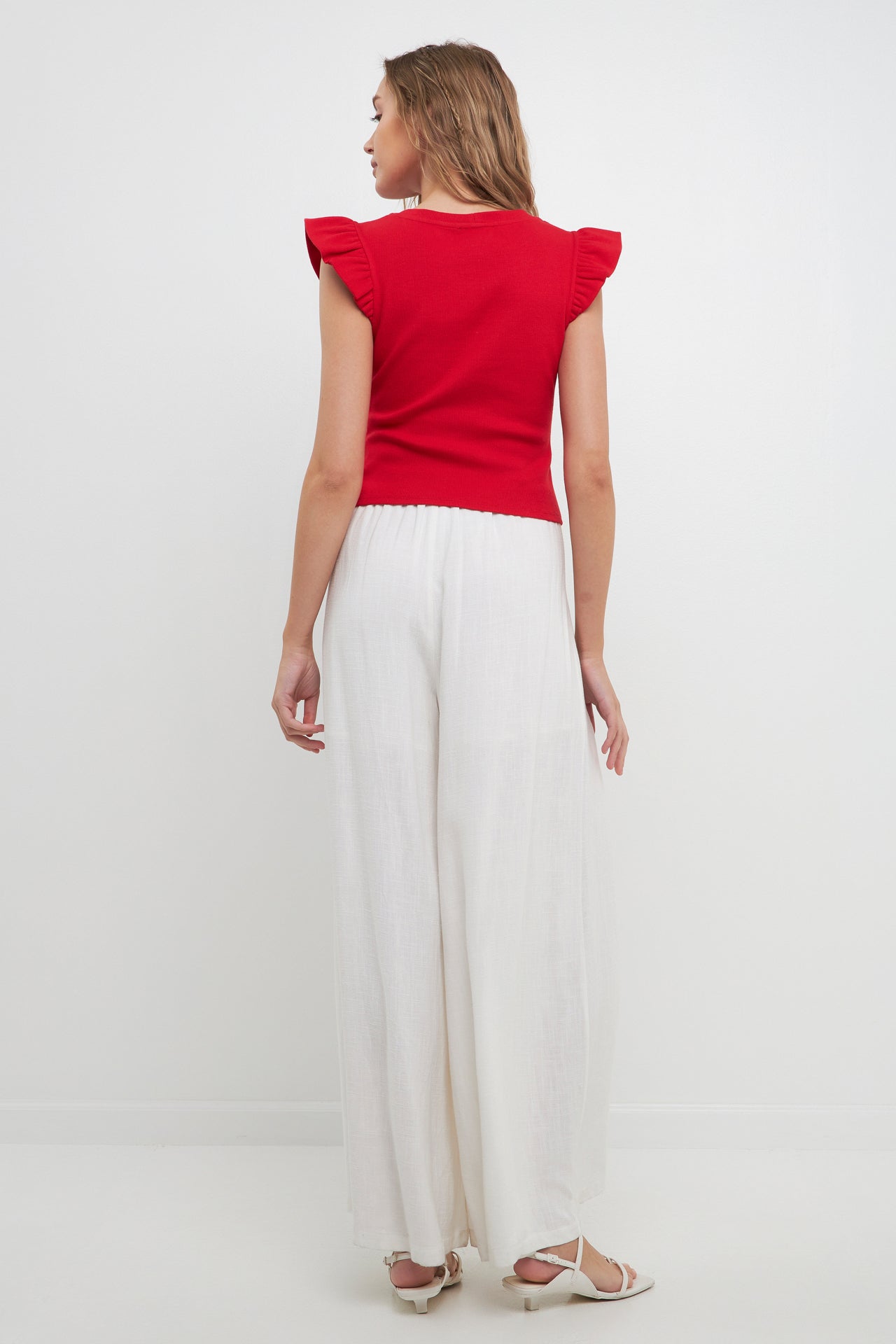 FREE THE ROSES - U-neckline Ribbed Knit Top - TOPS available at Objectrare