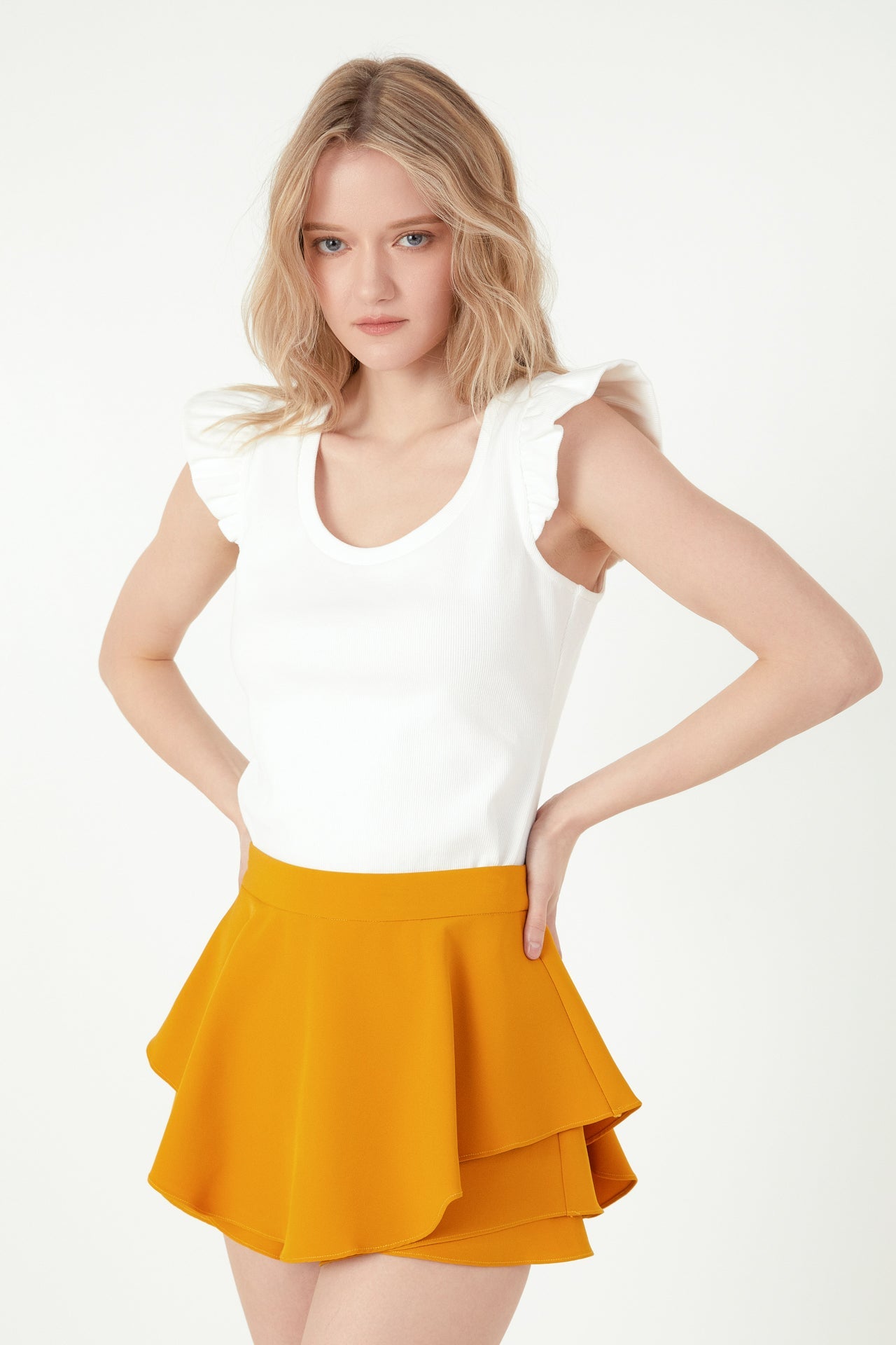 FREE THE ROSES - U-neckline Ribbed Knit Top - TOPS available at Objectrare