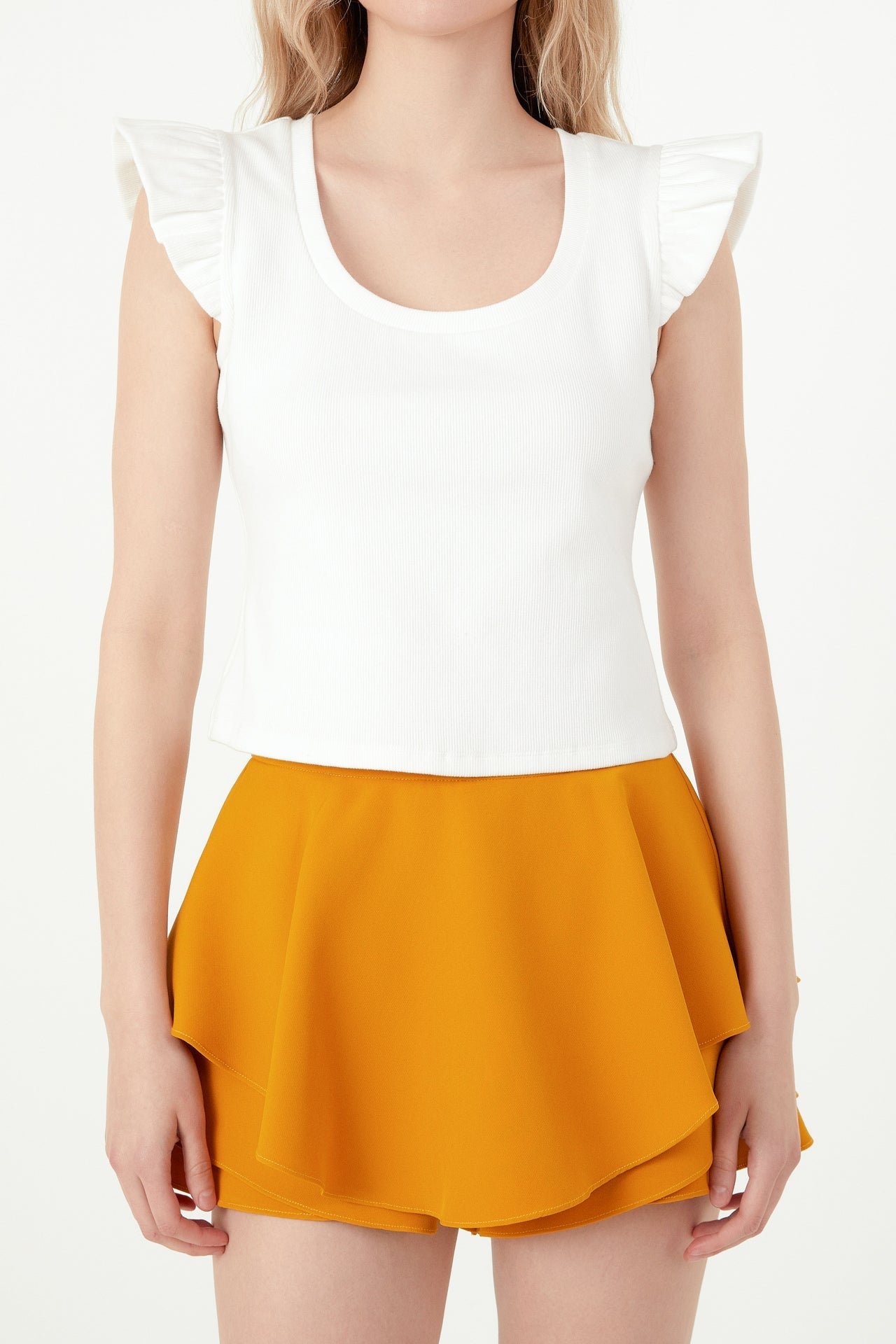 FREE THE ROSES - U-neckline Ribbed Knit Top - TOPS available at Objectrare