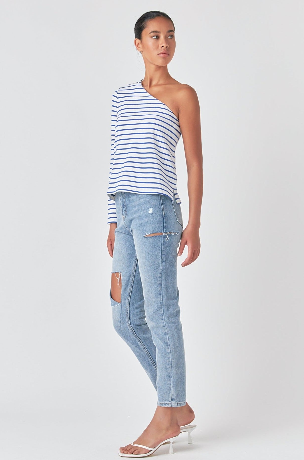 GREY LAB - High Waist Ripped Jeans - JEANS available at Objectrare
