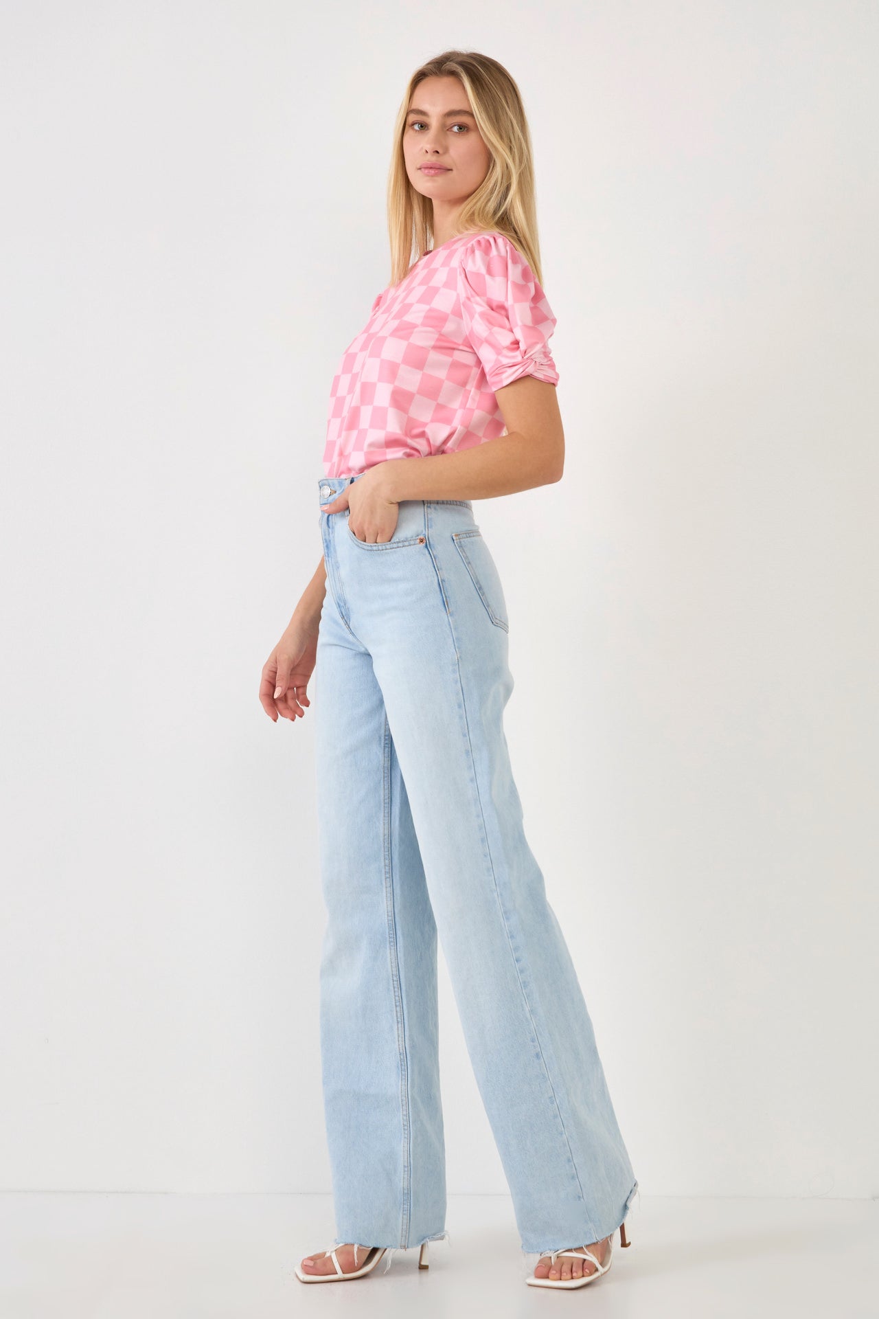 ENGLISH FACTORY - Chess Print Knit Top - TOPS available at Objectrare