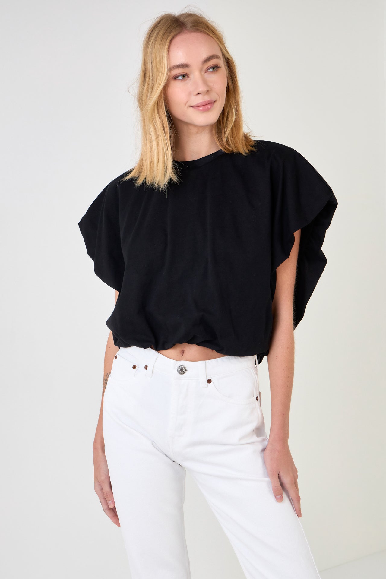 GREY LAB - Balloon Detail Knit Top - TOPS available at Objectrare